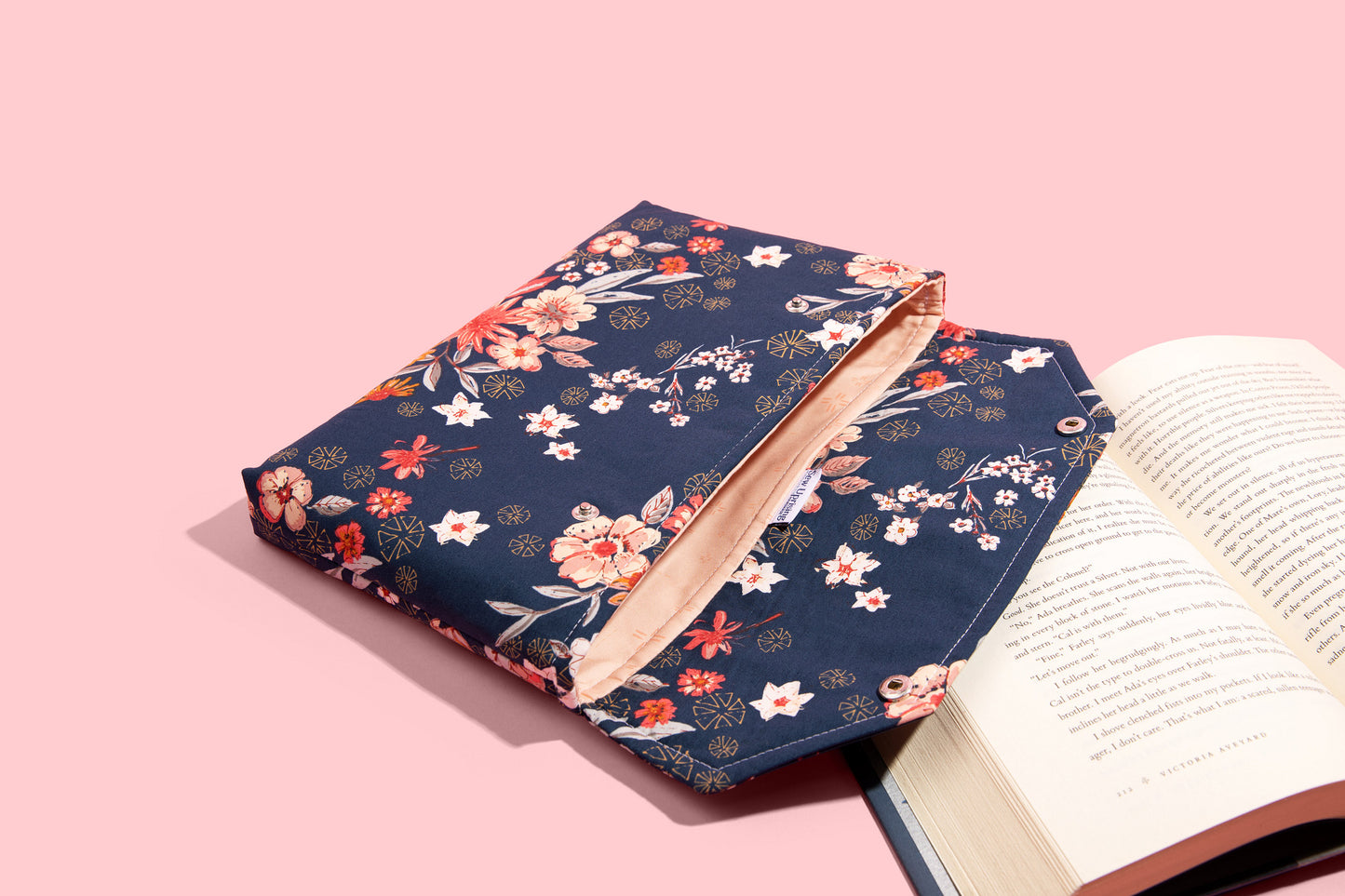 Navy WildFlower E-Reader and Book Sleeve