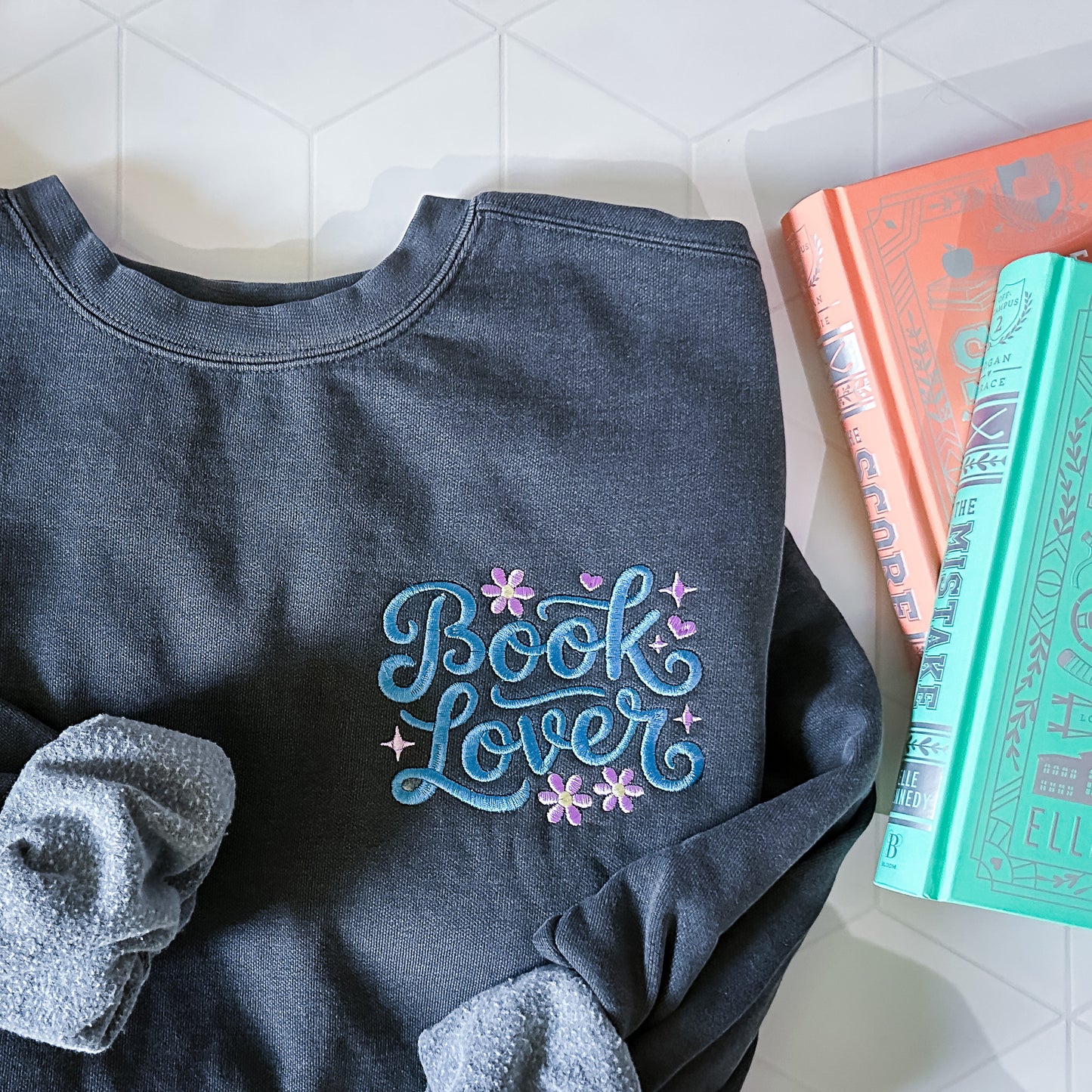 Book Lover Classic Embroidered Sweatshirt