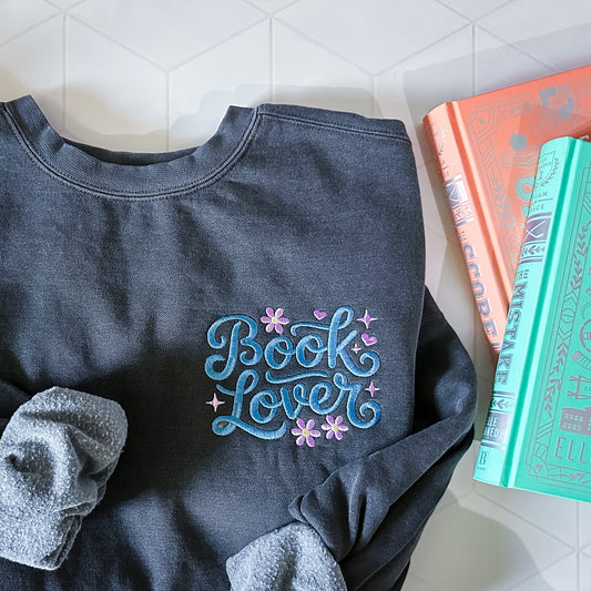 Book Lover Classic Embroidered Sweatshirt