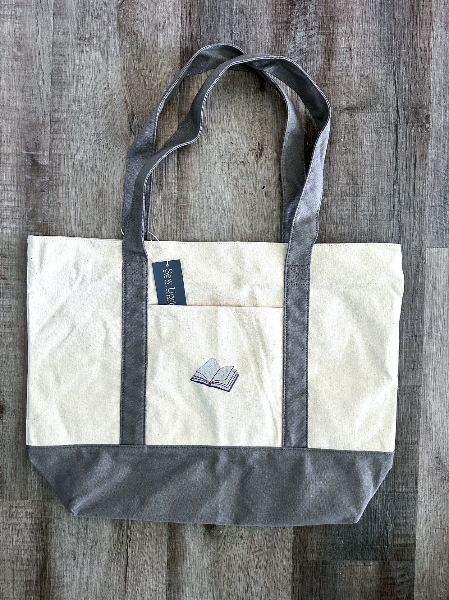 ALL I NEED IS A BAT BOY EMBROIDERED BOOK TOTE
