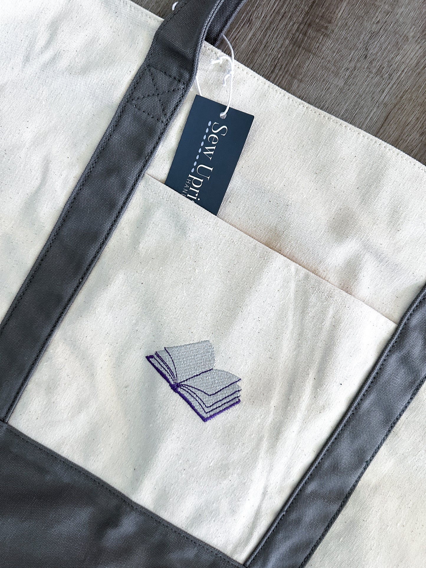 ALL I NEED IS A BAT BOY EMBROIDERED BOOK TOTE