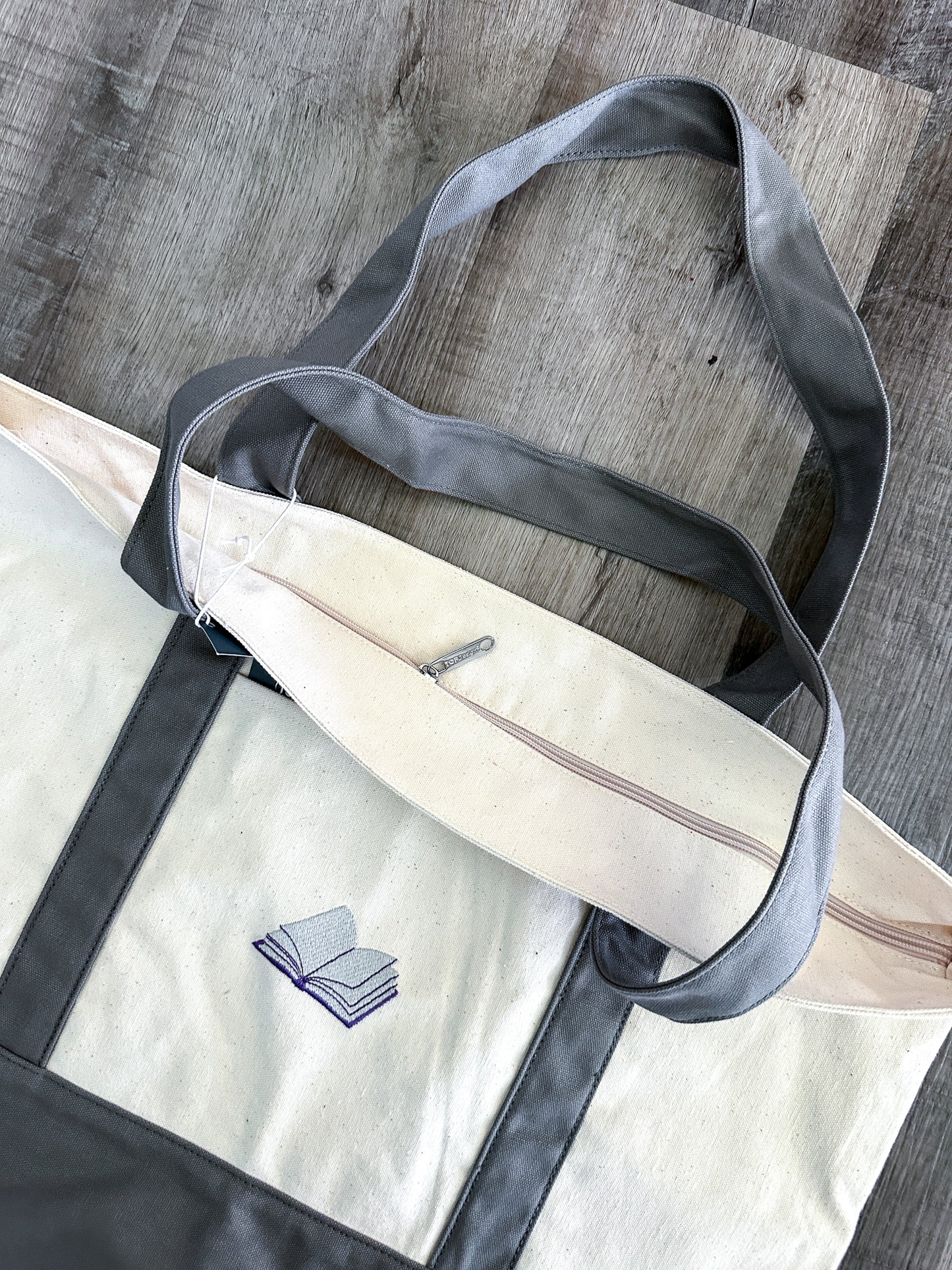 ALL I NEED IS A BAT BOY EMBROIDERED BOOK TOTE