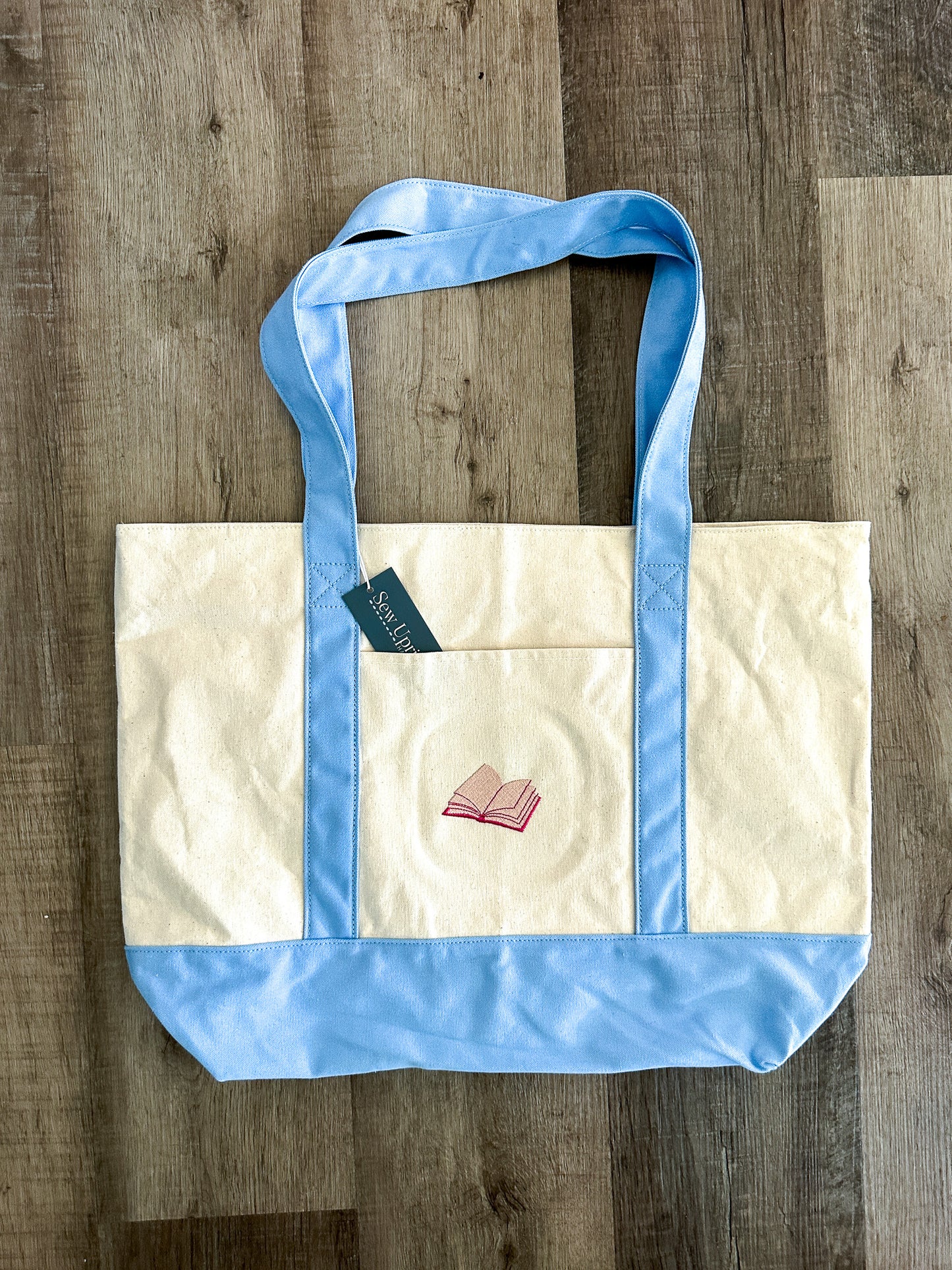 MEET ME AT THE BOOKSHOP EMBROIDERED BOOK TOTE
