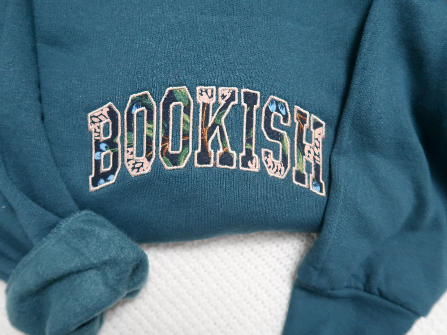 **Pre-order** "Bookish" Wildwood Peony Night Edition APPLIQUÉ  Embroidered Sweatshirt