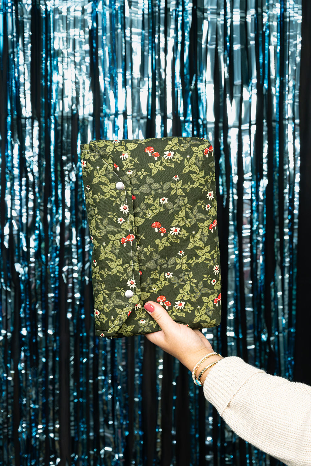 Winter Mushroom Holiday Themed Book and E-Reader Sleeve