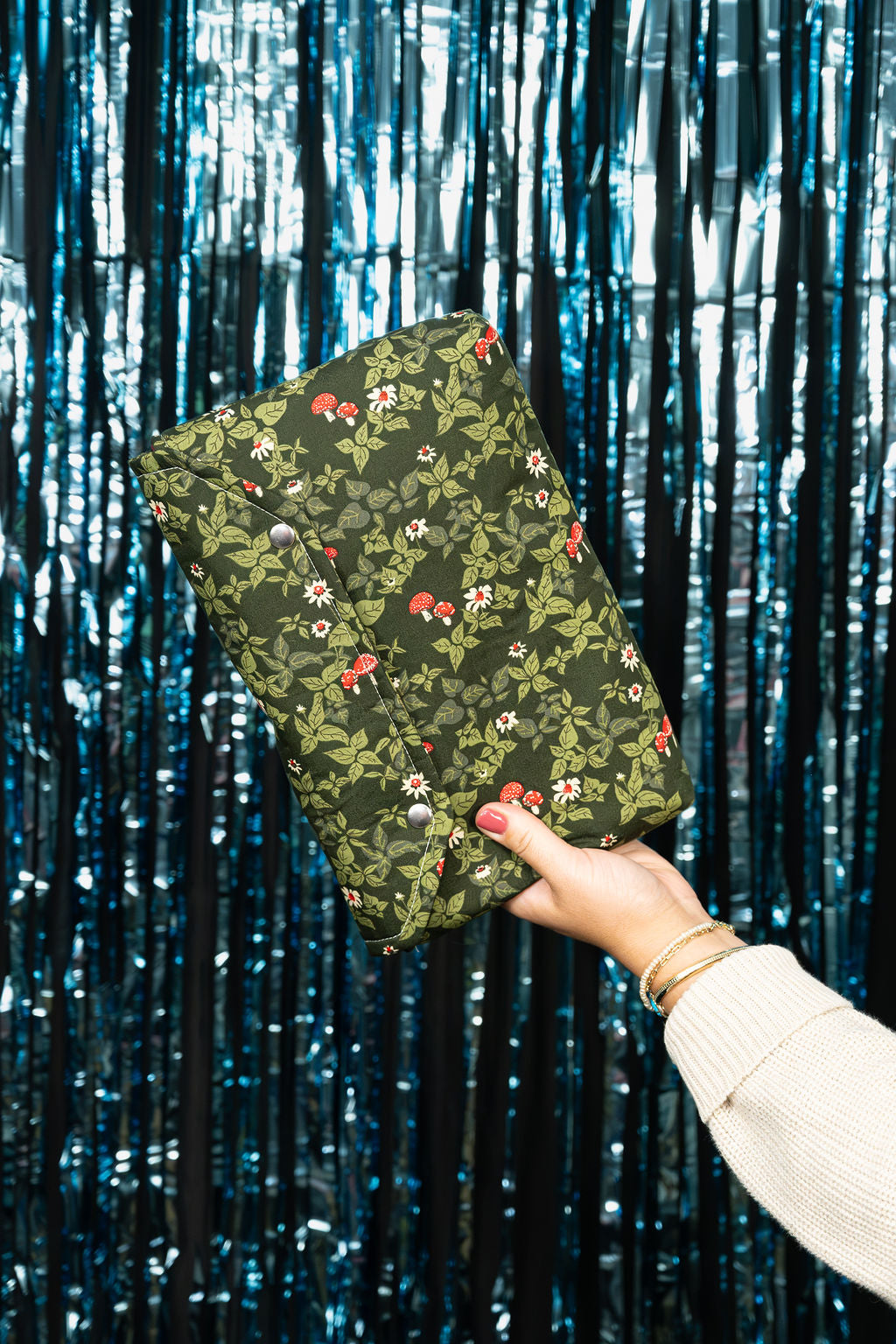 Winter Mushroom Holiday Themed Book and E-Reader Sleeve