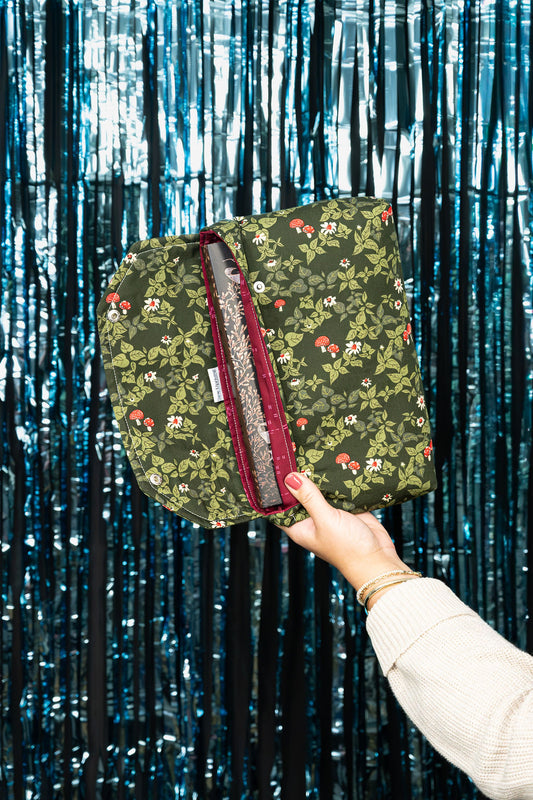 Winter Mushroom Holiday Themed Book and E-Reader Sleeve