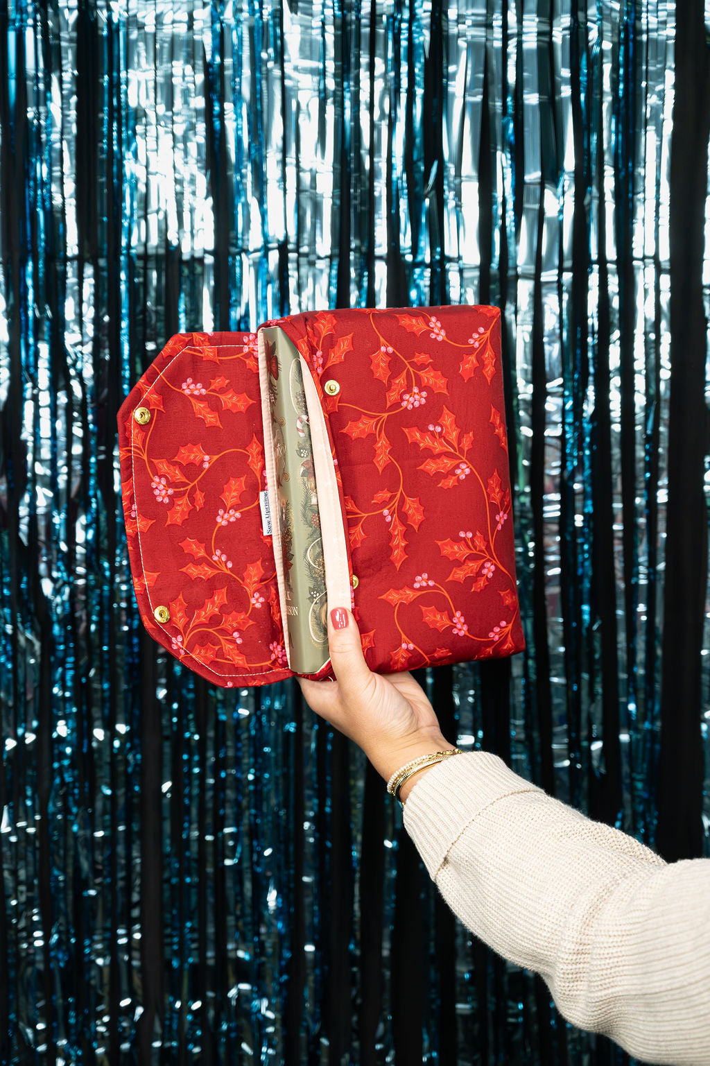 Holly Berry Winter Holiday Themed book and E-Reader Sleeve