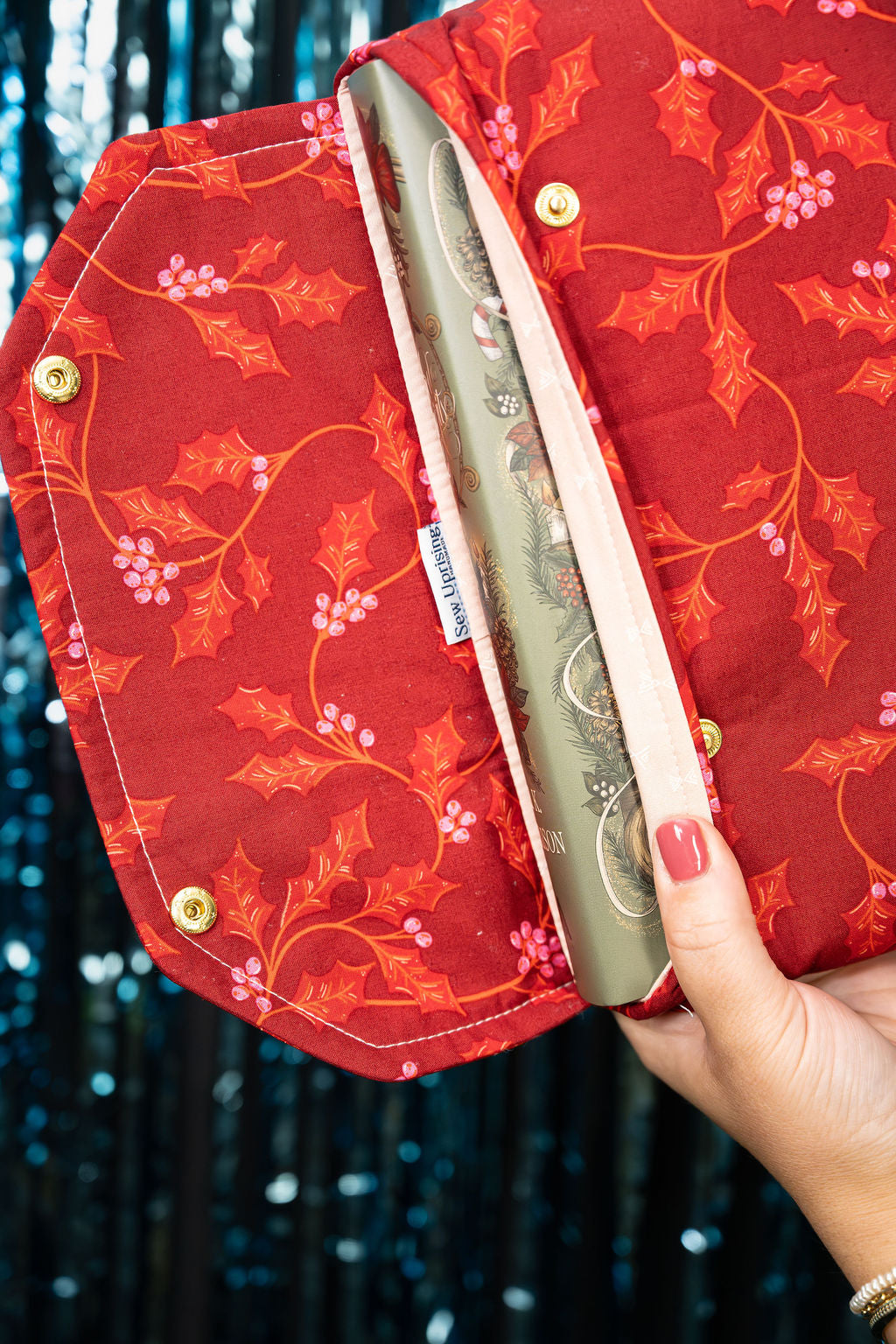 Holly Berry Winter Holiday Themed book and E-Reader Sleeve