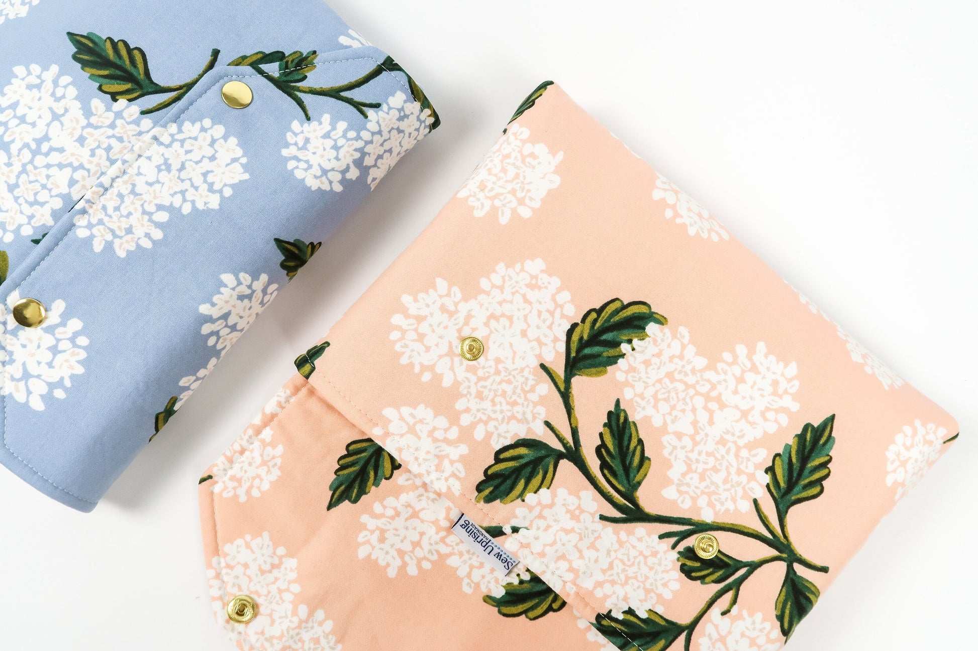 Deluxe Book Sleeve Full cover High End Custom Gift BookTok Spring Floral Designer Rifle Paper Co Fabric Hydrangea Pink Blue