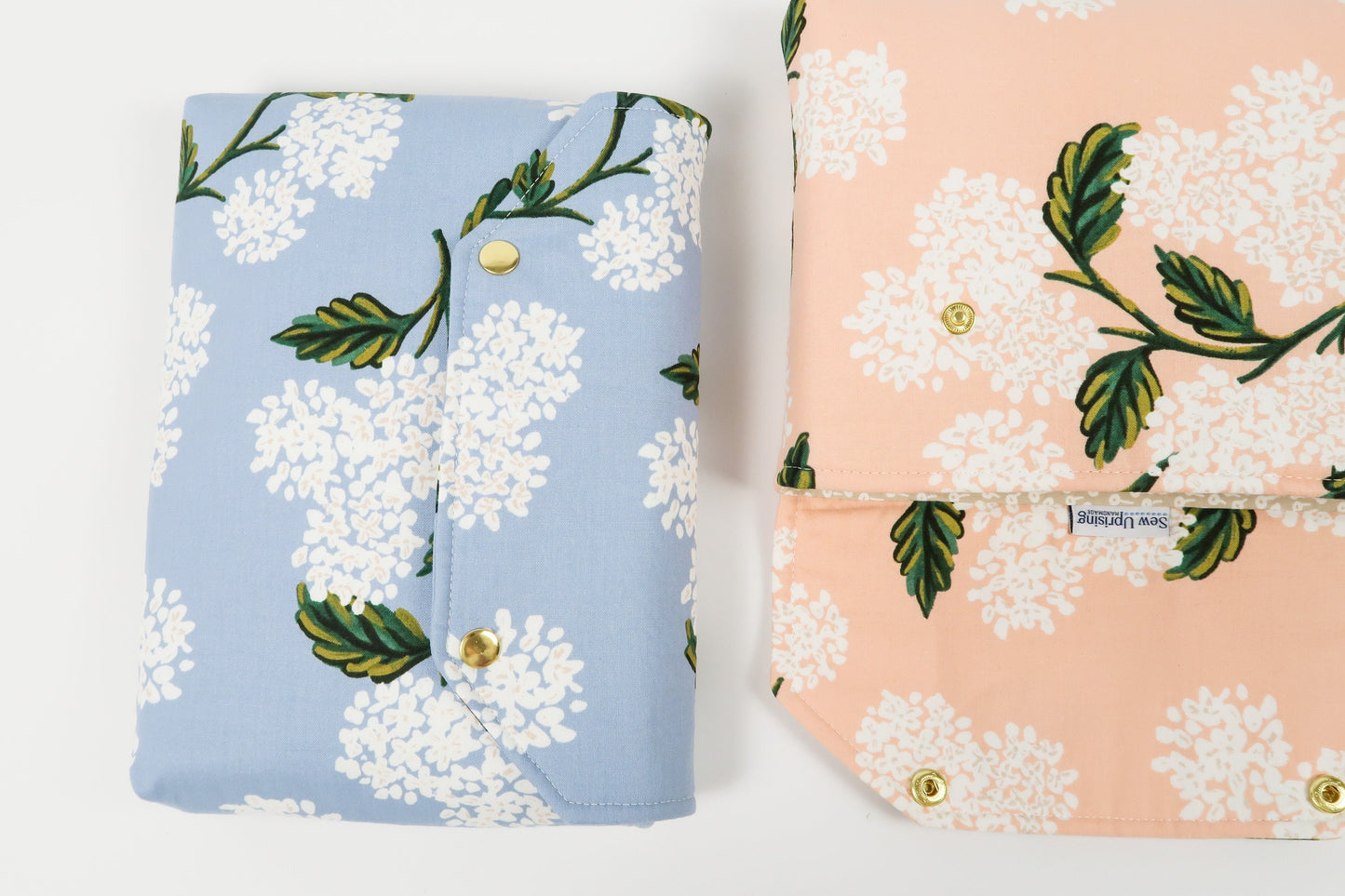 Deluxe Book Sleeve Full cover High End Custom Gift BookTok Spring Floral Designer Rifle Paper Co Fabric Hydrangea Pink Blue