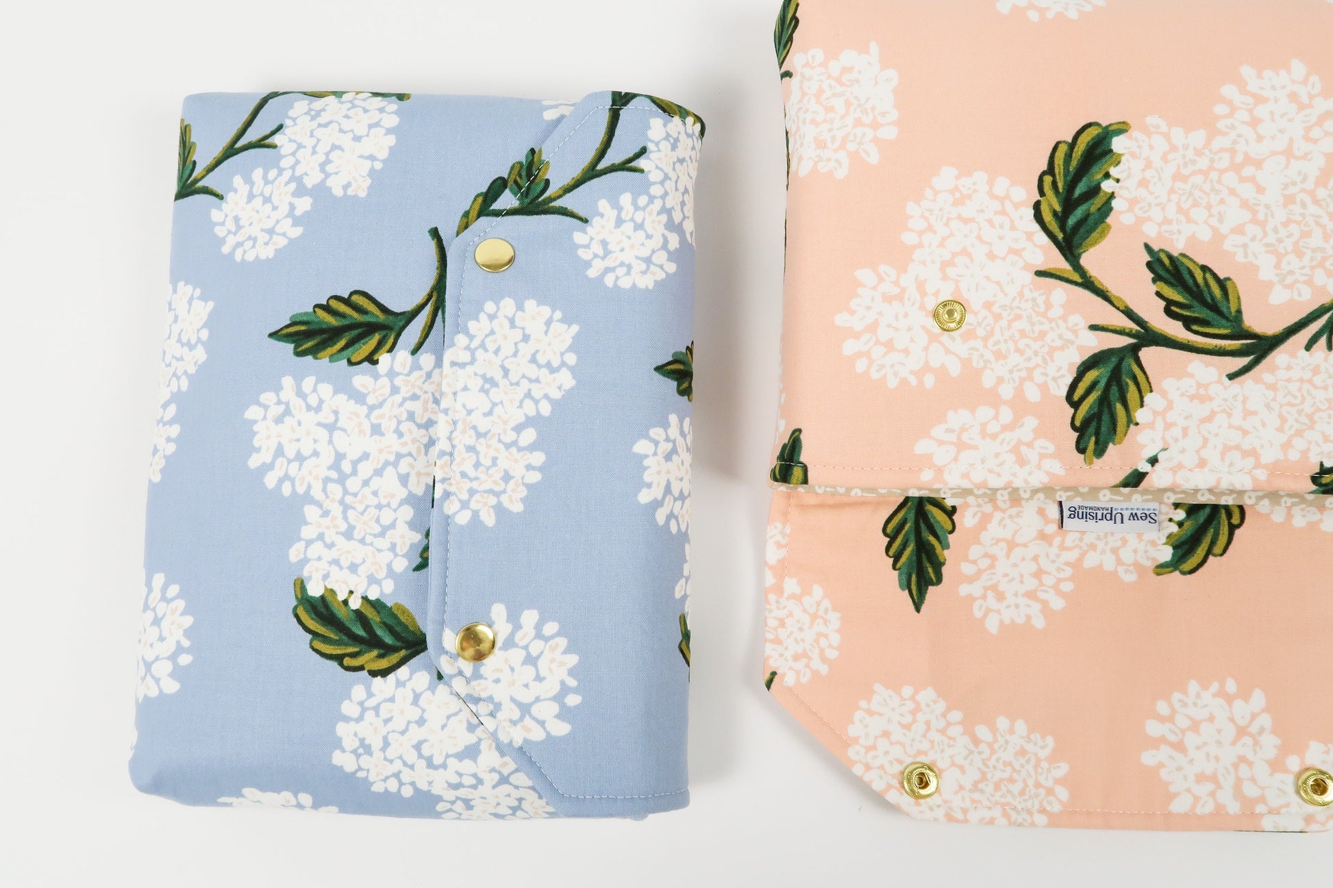 Deluxe Book Sleeve Full cover High End Custom Gift BookTok Spring Floral Designer Rifle Paper Co Fabric Hydrangea Pink Blue