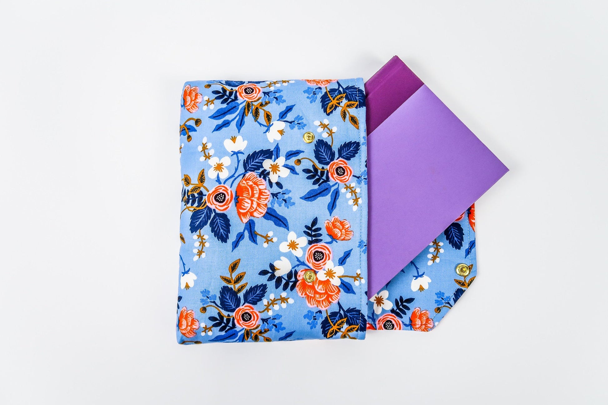 Les Fleurs Rifle Paper Co Fabric Pink Blue Petite Deluxe Book Sleeve Full cover High End Custom Gift BookTok Spring Floral Designer