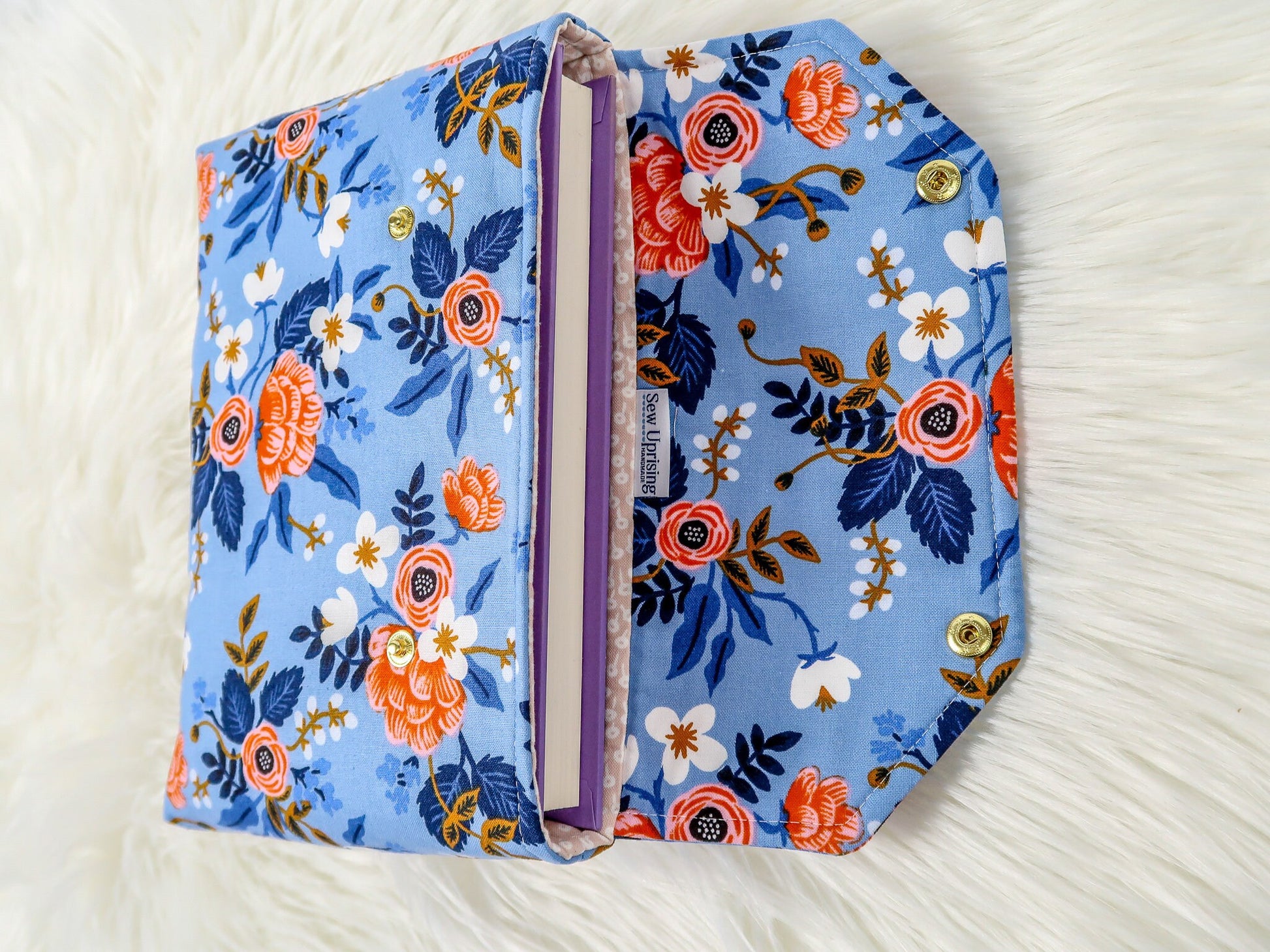 Les Fleurs Rifle Paper Co Fabric Pink Blue Petite Deluxe Book Sleeve Full cover High End Custom Gift BookTok Spring Floral Designer