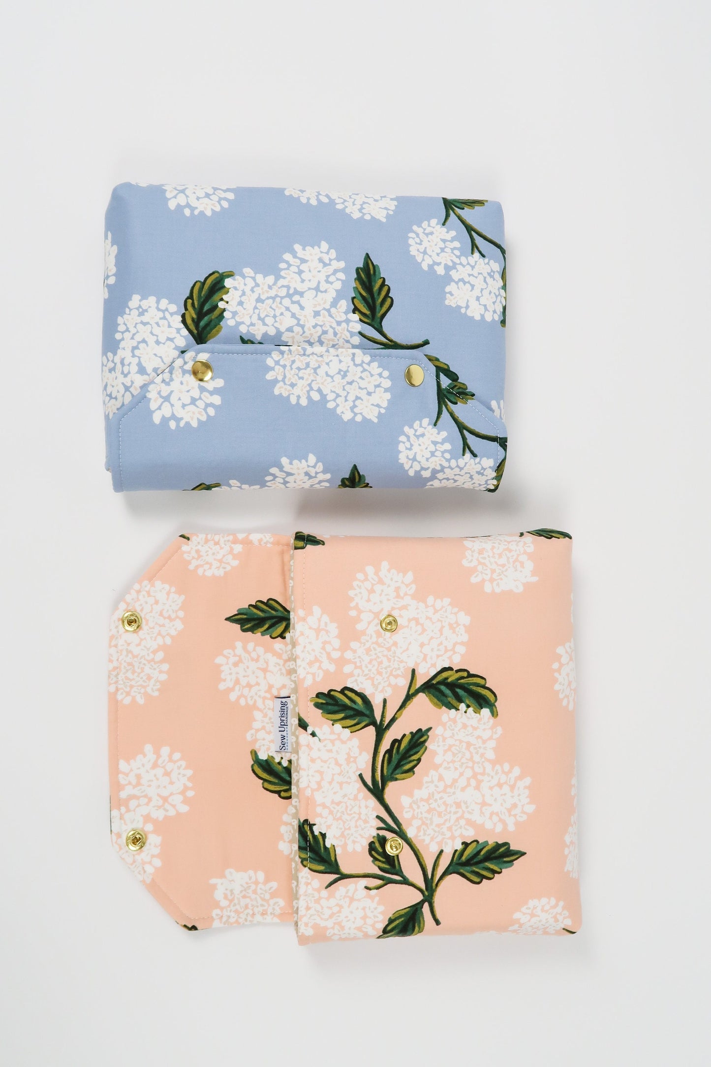 Deluxe Book Sleeve Full cover High End Custom Gift BookTok Spring Floral Designer Rifle Paper Co Fabric Hydrangea Pink Blue