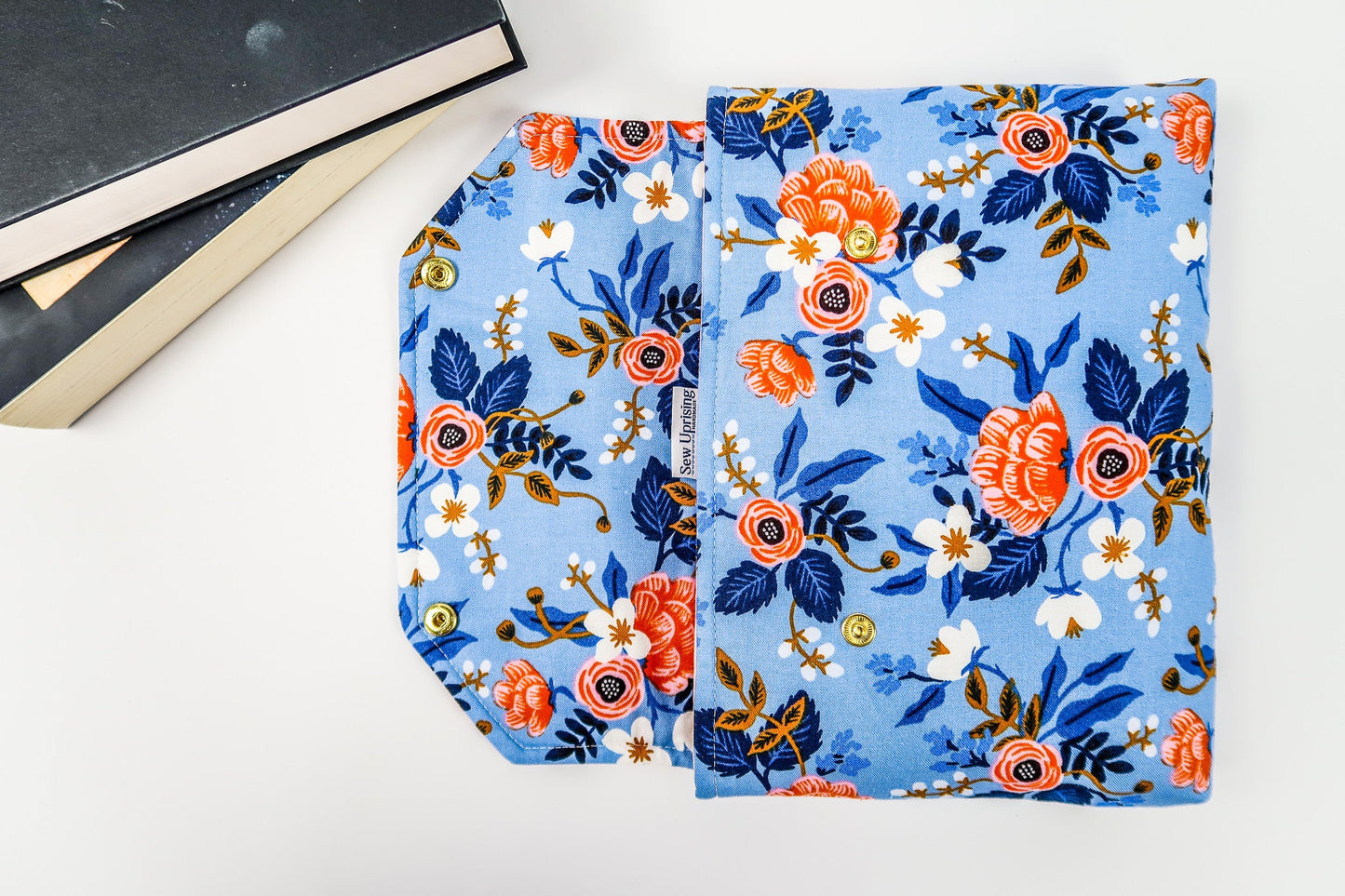 Les Fleurs Rifle Paper Co Fabric Pink Blue Petite Deluxe Book Sleeve Full cover High End Custom Gift BookTok Spring Floral Designer
