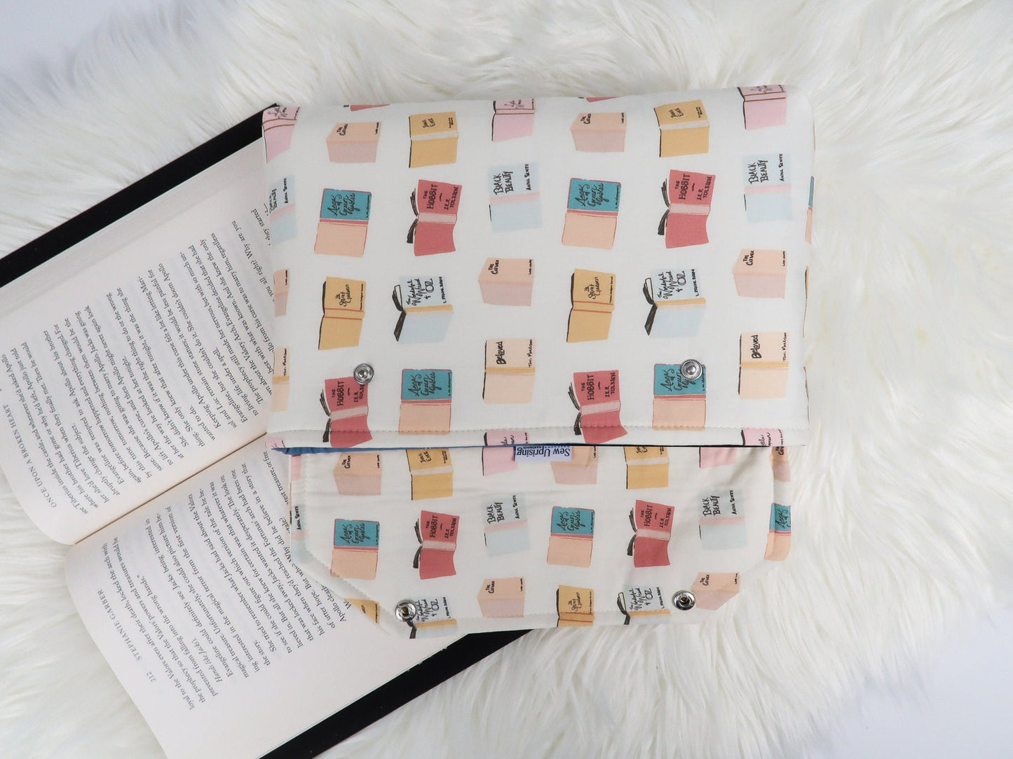 Protective Book Sleeve with Closure, envelope style kindle case with snap closure and machine washable