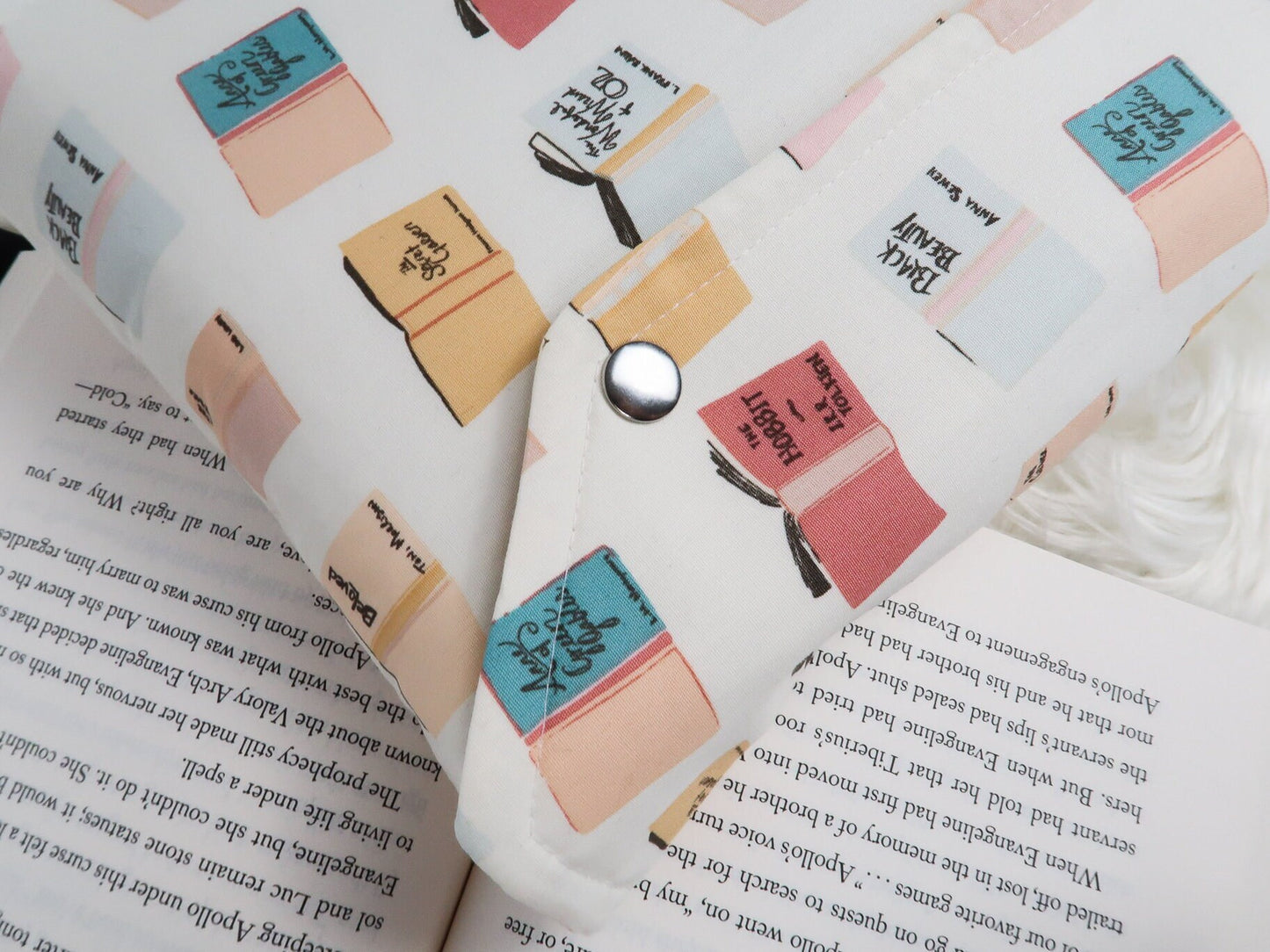 Protective Book Sleeve with Closure, envelope style kindle case with snap closure and machine washable