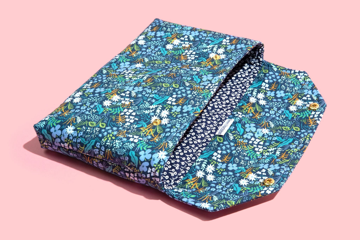 English Garden Meadow Rifle Paper Co Fabric Pink Blue Petite Deluxe Book Sleeve Full cover High End Custom Gift BookTok Floral Designer