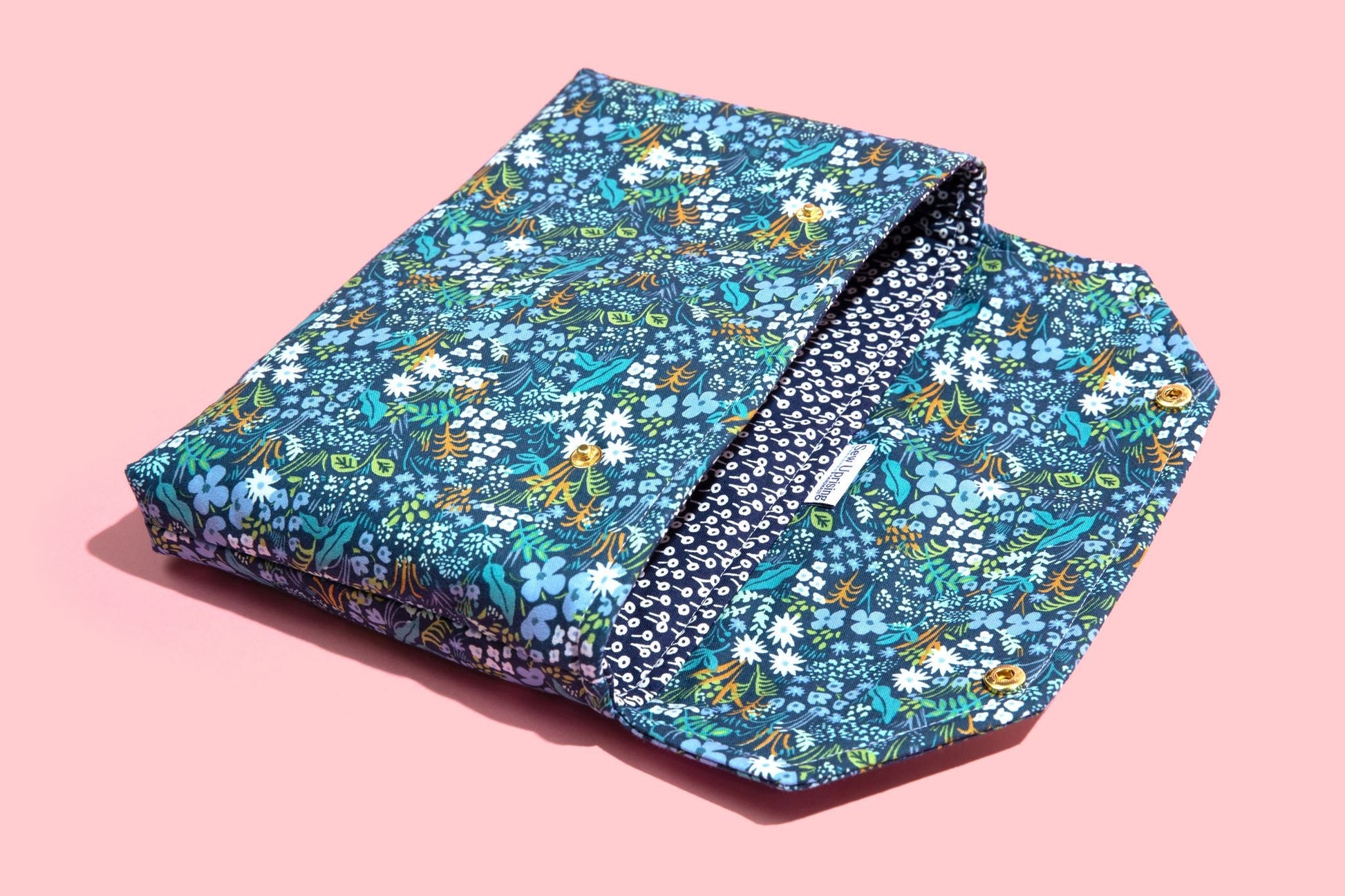 English Garden Meadow Rifle Paper Co Fabric Pink Blue Petite Deluxe Book Sleeve Full cover High End Custom Gift BookTok Floral Designer