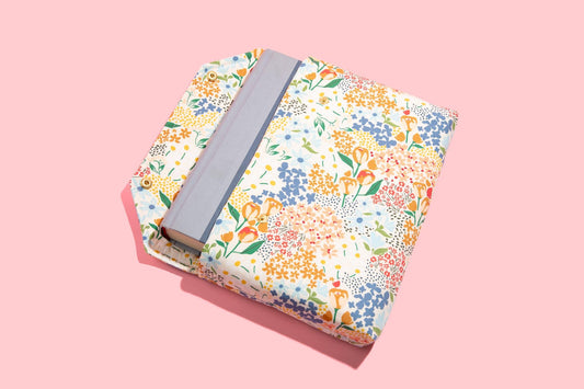 Protective Envelope Book Sleeve with Closure Deluxe Book Sleeve Full cover High End Custom Gift BookTok Floral Designer Cream Wildflower