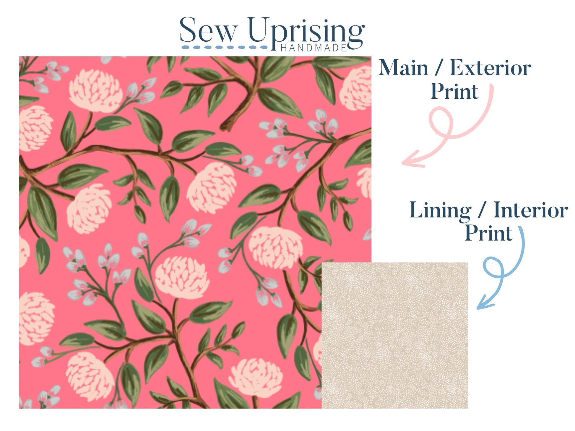 Envelope Book Sleeve with Closure Full Cover Book High End Custom Gift BookTok Floral Designer Rifle Paper Co Fabric Wildwood Peonies Pink