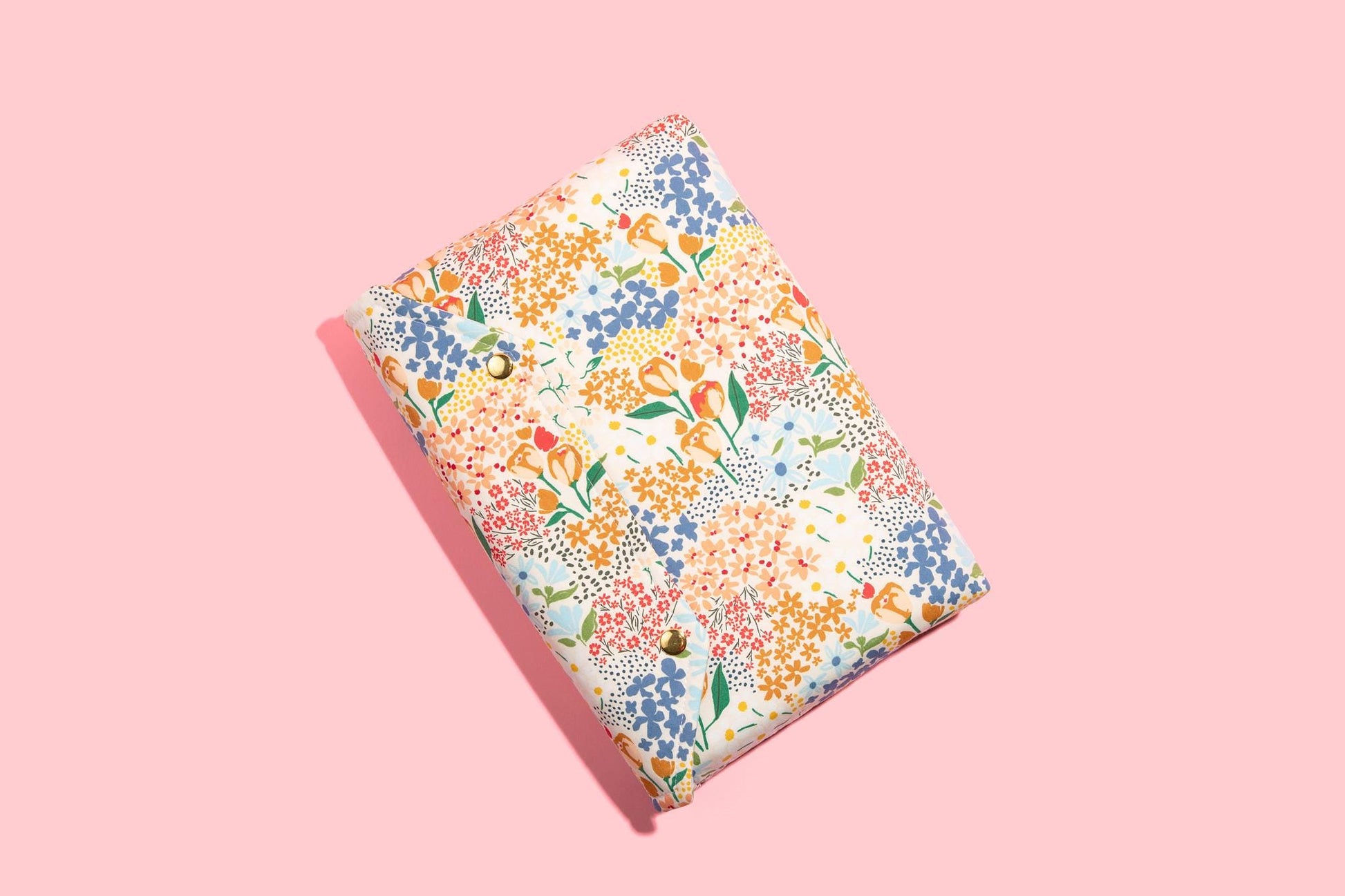 Protective Envelope Book Sleeve with Closure Deluxe Book Sleeve Full cover High End Custom Gift BookTok Floral Designer Cream Wildflower