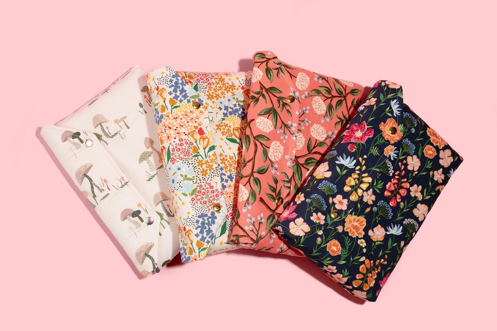 Protective Envelope Book Sleeve with Closure Deluxe Book Sleeve Full cover High End Custom Gift BookTok Floral Designer Navy Flower Fields