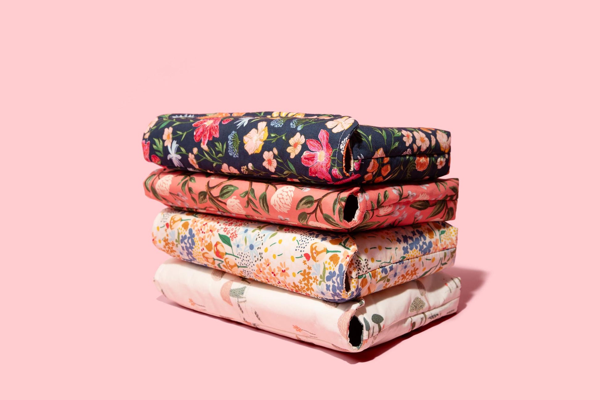 Envelope Book Sleeve with Closure Full Cover Book High End Custom Gift BookTok Floral Designer Rifle Paper Co Fabric Wildwood Peonies Pink