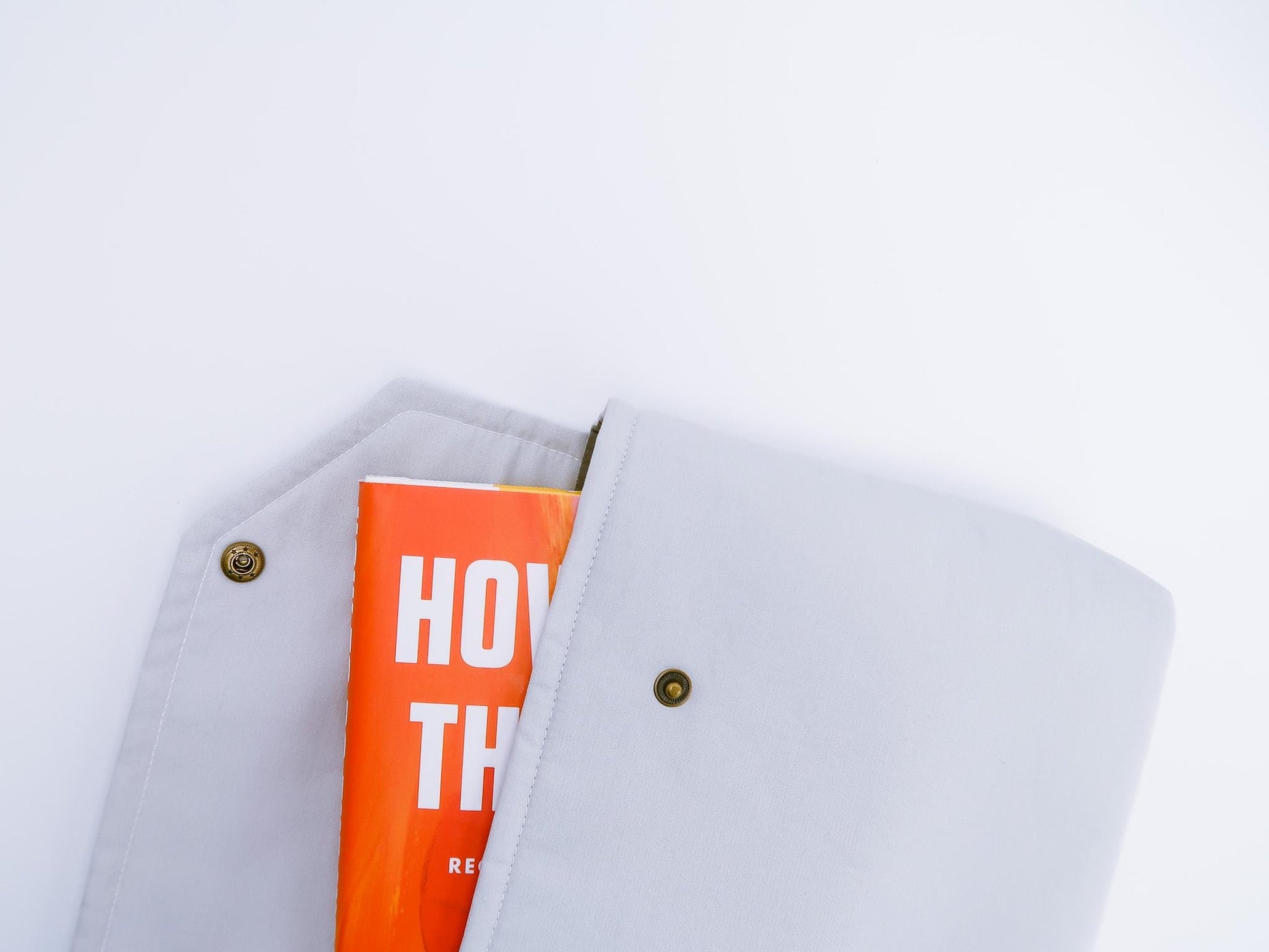 Envelope Book Sleeve with Closure Deluxe Book Sleeve Full cover High End Custom Gift BookTok Floral Designer Cream Men Protective Gray Grey