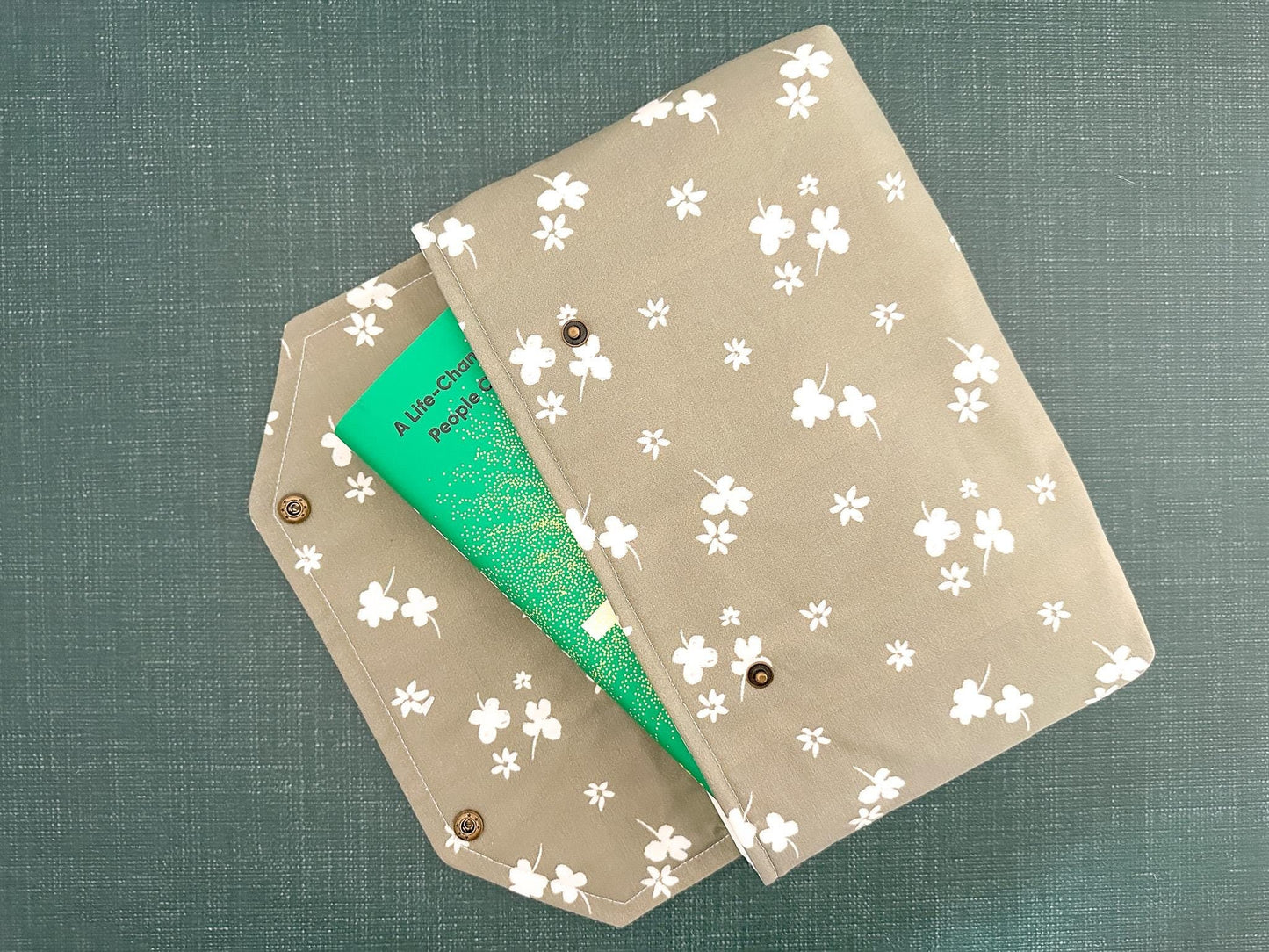 Envelope Book Sleeve with Closure Deluxe Book Sleeve Full cover High End Custom Gift BookTok Protective St Patricks Spring 2025 Book Sleeve