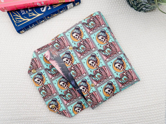 Envelope Book Sleeve with Secure Snap Closure BookSleeve Full cover High End Custom Gift BookTok Floral Designer Protective Romantasy Tarot