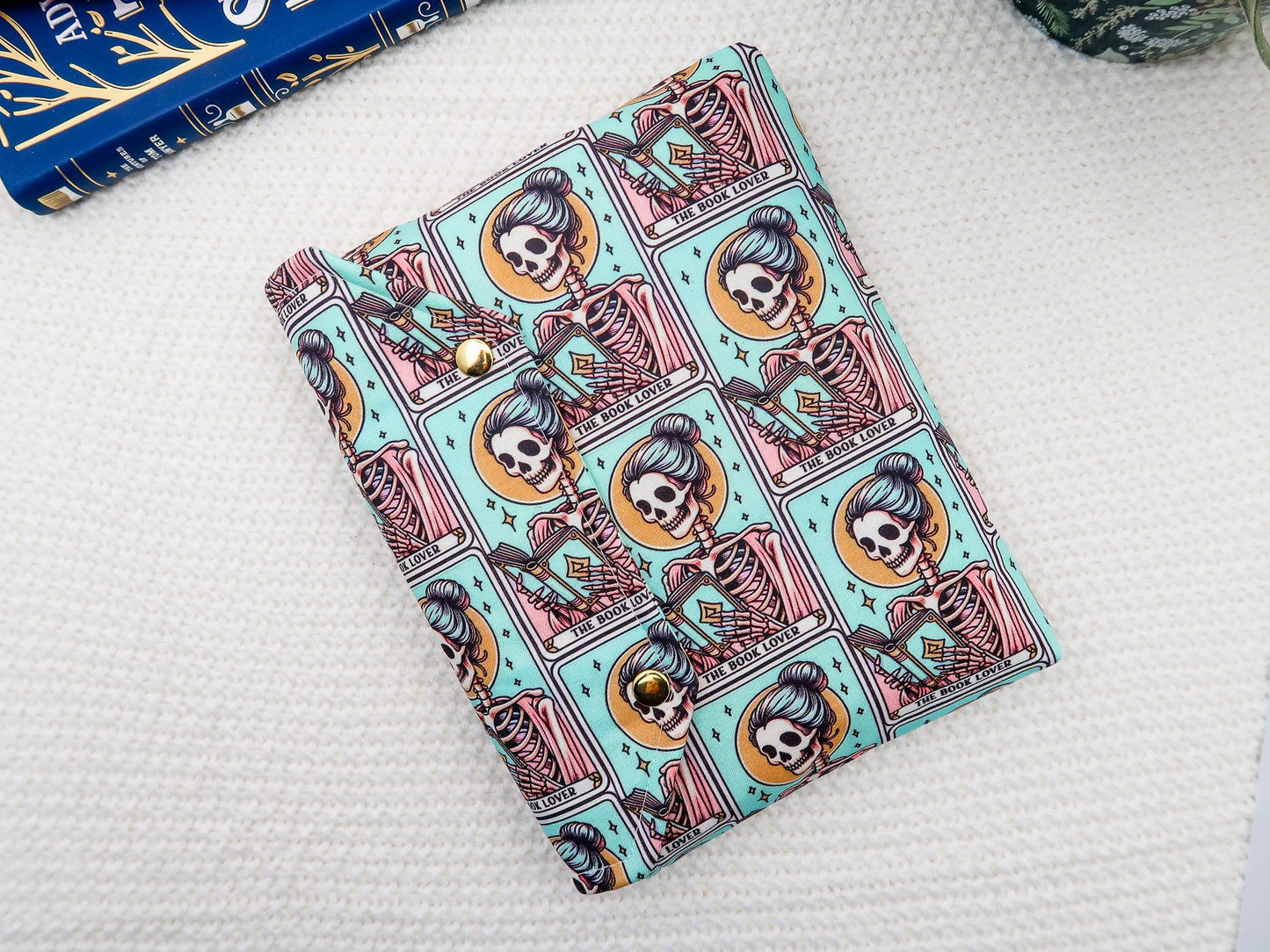 Envelope Book Sleeve with Secure Snap Closure BookSleeve Full cover High End Custom Gift BookTok Floral Designer Protective Romantasy Tarot