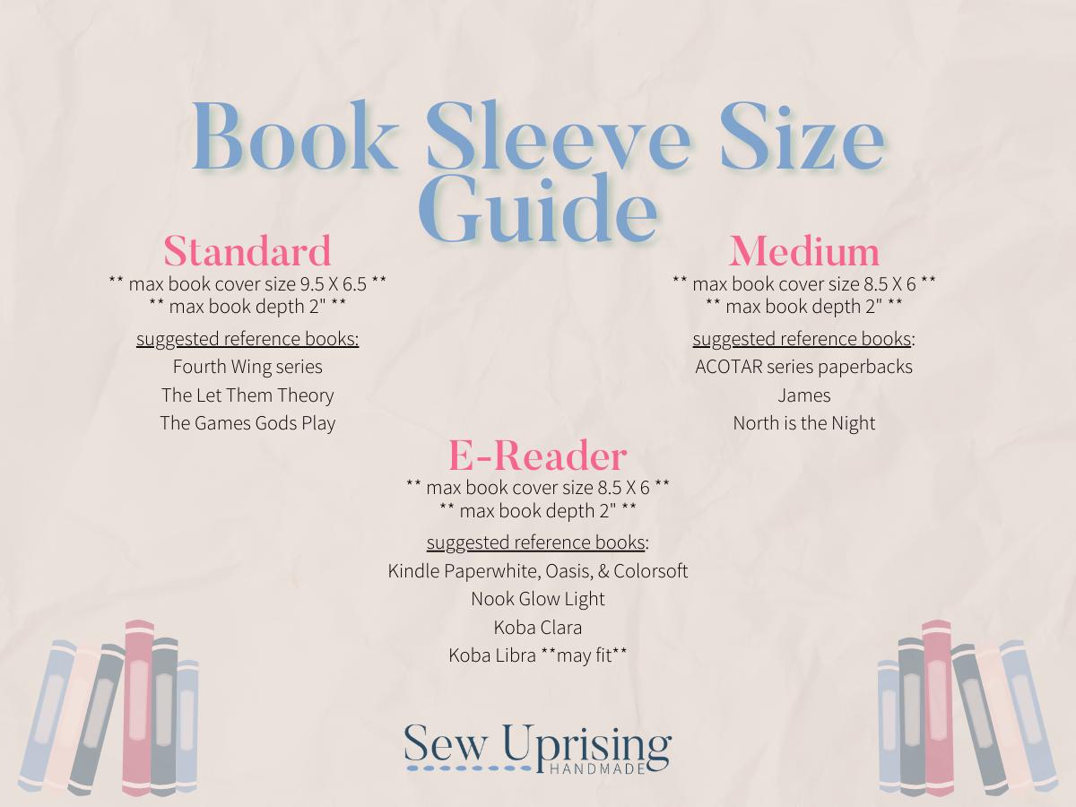 Envelope Book Sleeve with Closure Deluxe Book Sleeve Full cover High End Custom Gift BookTok Floral Designer Cream Bluebell Protective book