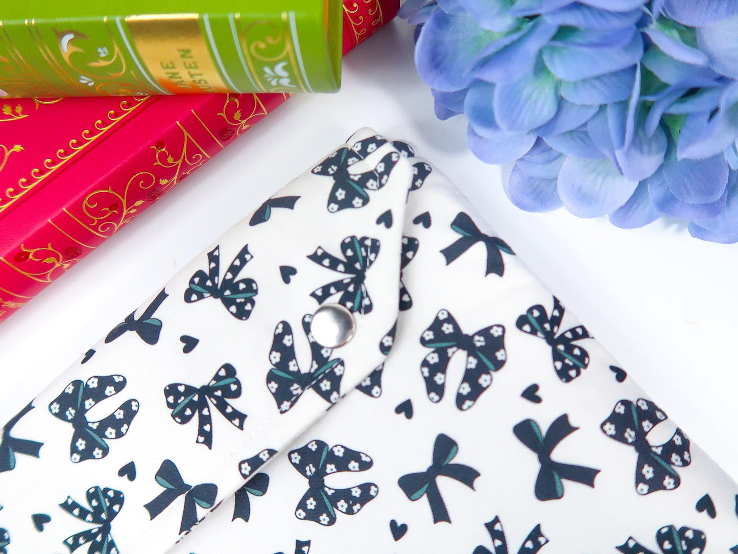 Protective padded book sleeve with secure double snap closure. Kindle Sleeve, Paperwhite, Oasis, Colorsoft, EReader Coquette black goth bow