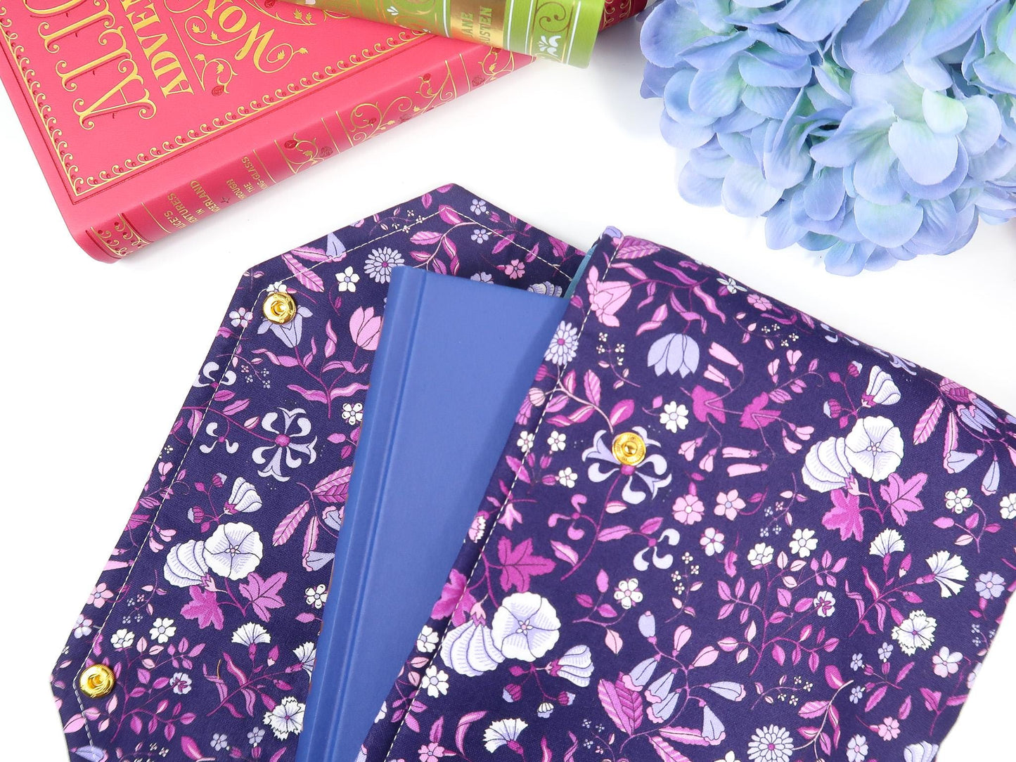 Protective padded book sleeve secure double snap closure. Kindle Sleeve, Paperwhite, Oasis, Colorsoft, EReader Purple Floral Dark Romantasy