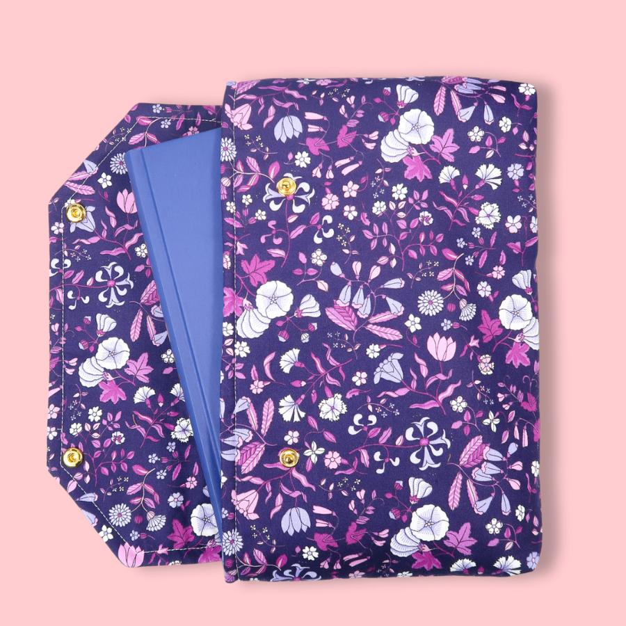 Protective padded book sleeve secure double snap closure. Kindle Sleeve, Paperwhite, Oasis, Colorsoft, EReader Purple Floral Dark Romantasy