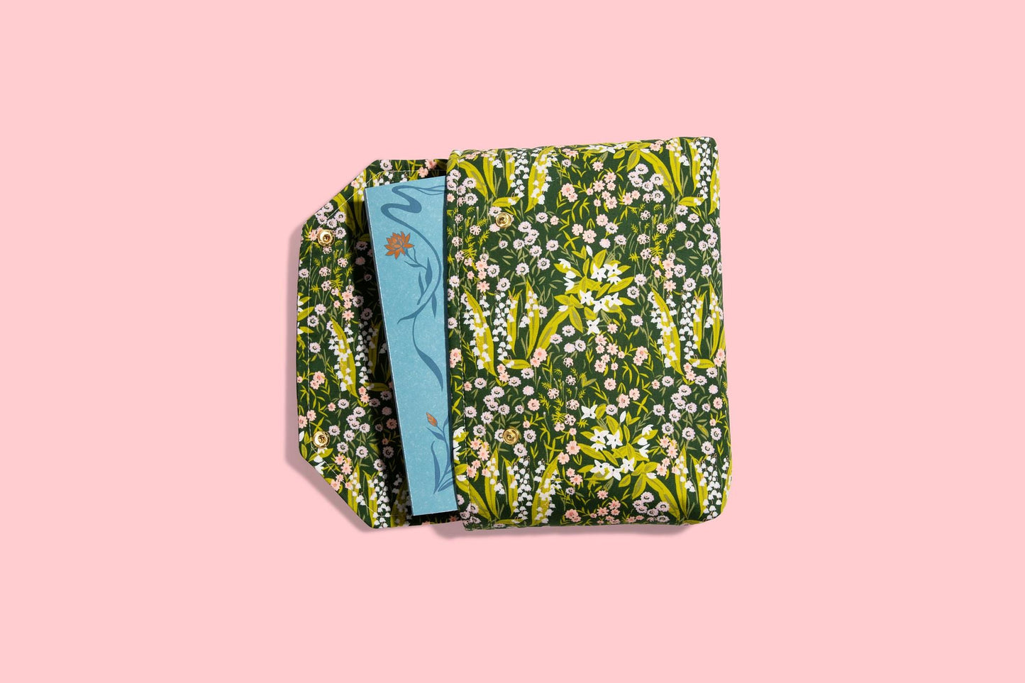 December book sleeve lily of the valley birth flower floral book sleeve, kindle case protective padded snap closure for travel, protection