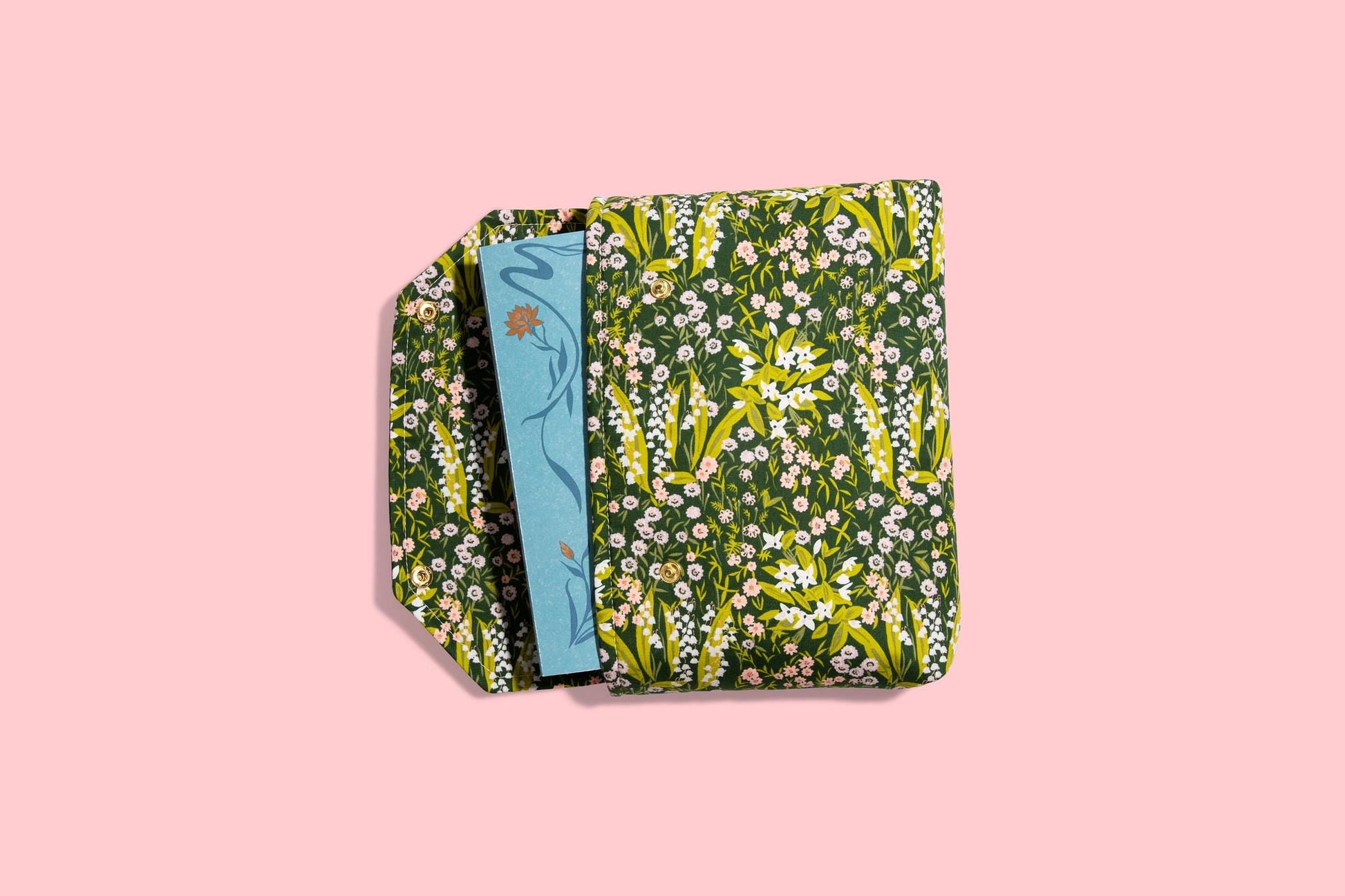 December book sleeve lily of the valley birth flower floral book sleeve, kindle case protective padded snap closure for travel, protection