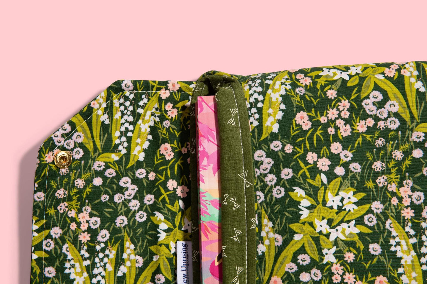 December book sleeve lily of the valley birth flower floral book sleeve, kindle case protective padded snap closure for travel, protection