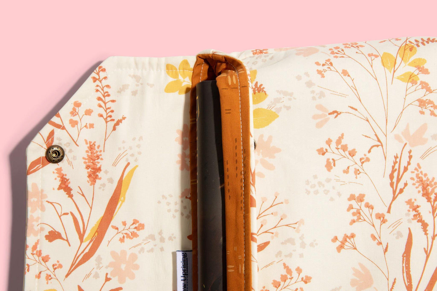 Envelope Book Sleeve with Closure Deluxe Book Sleeve Full cover HighEnd Custom Gift BookTok Floral Designer Cream Men Protective Wheat Field