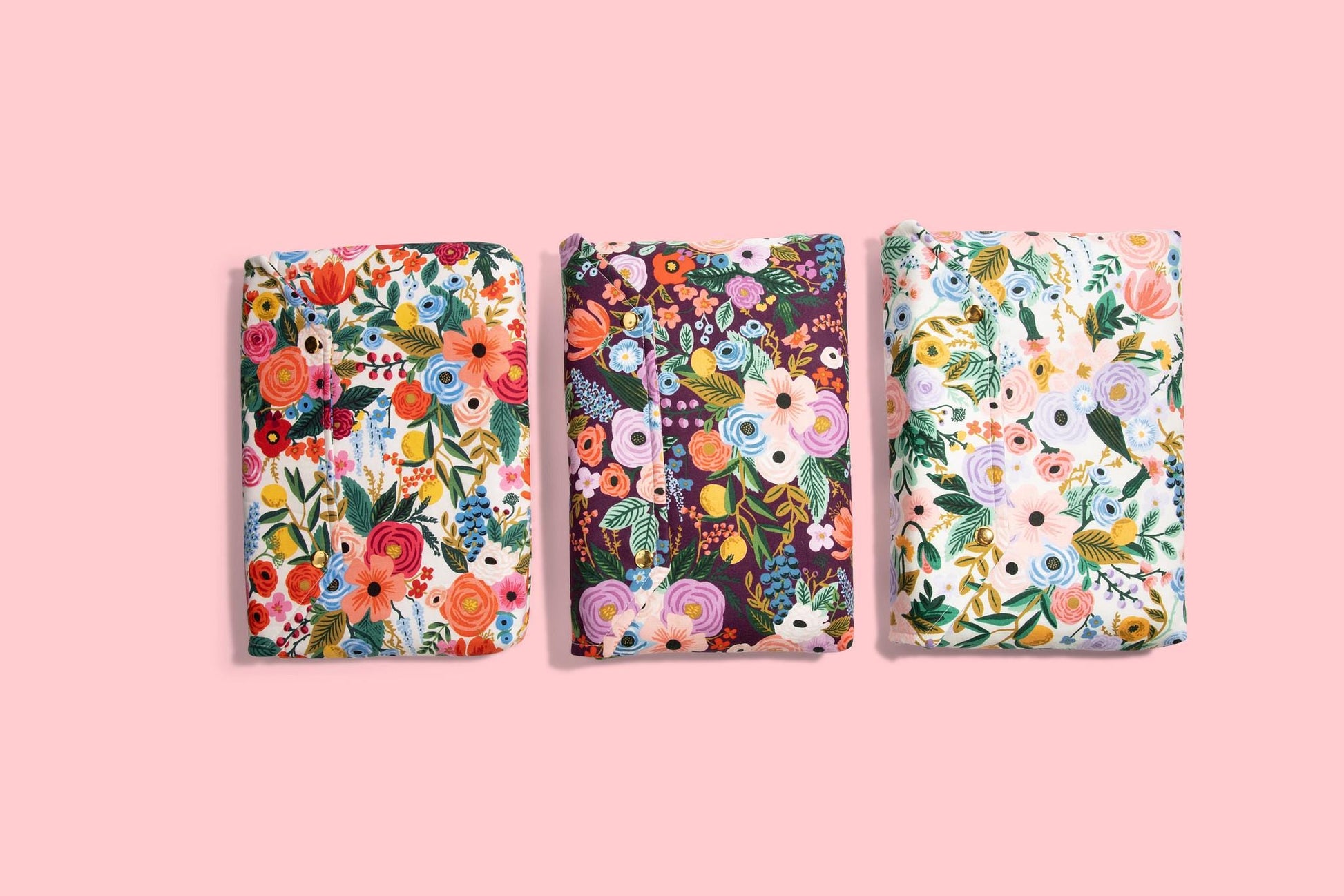 Envelope Book Sleeve with SNAP Closure Deluxe Book Sleeve Full Cover Kindle Booktok Rifle Paper Company garden party classic preppy - PASTEL