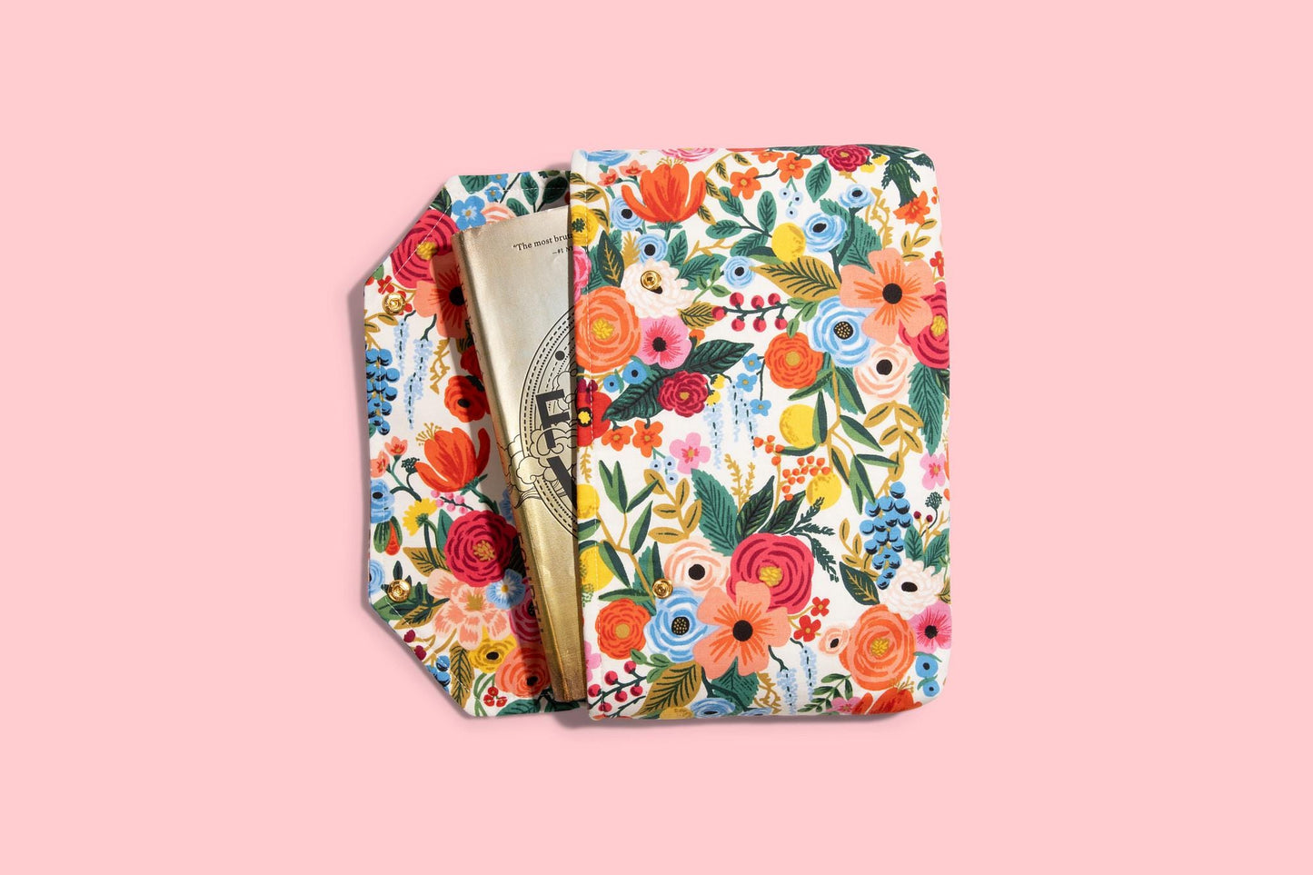 Envelope Book Sleeve with SNAP Closure Deluxe Book Sleeve Full Cover Kindle Booktok Rifle Paper Company garden party preppy - CLASSIC