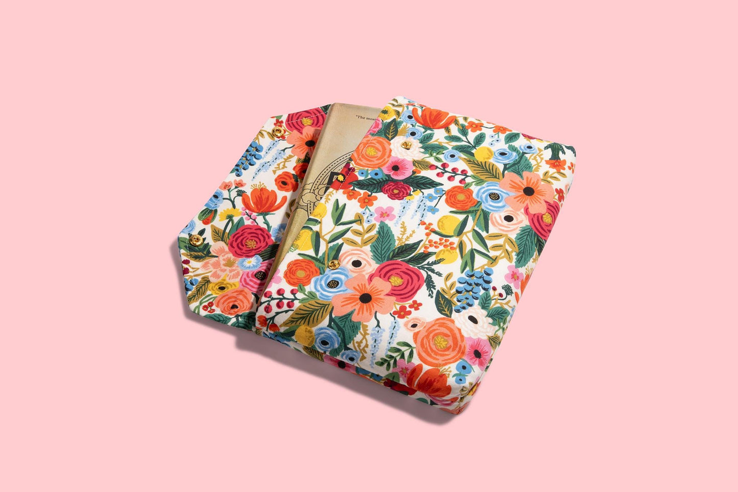 Envelope Book Sleeve with SNAP Closure Deluxe Book Sleeve Full Cover Kindle Booktok Rifle Paper Company garden party preppy - CLASSIC