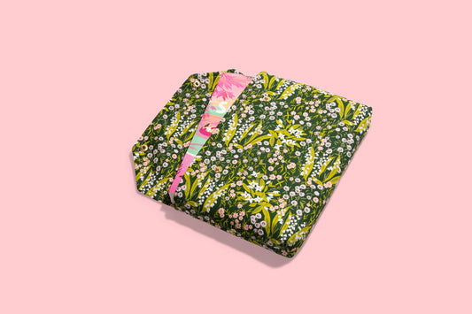 December book sleeve lily of the valley birth flower floral book sleeve, kindle case protective padded snap closure for travel, protection