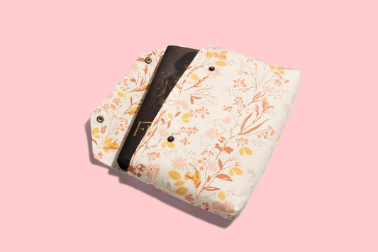 Envelope Book Sleeve with Closure Deluxe Book Sleeve Full cover HighEnd Custom Gift BookTok Floral Designer Cream Men Protective Wheat Field