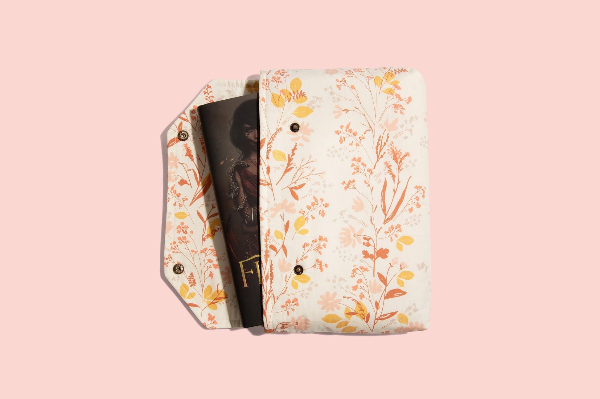 Envelope Book Sleeve with Closure Deluxe Book Sleeve Full cover HighEnd Custom Gift BookTok Floral Designer Cream Men Protective Wheat Field