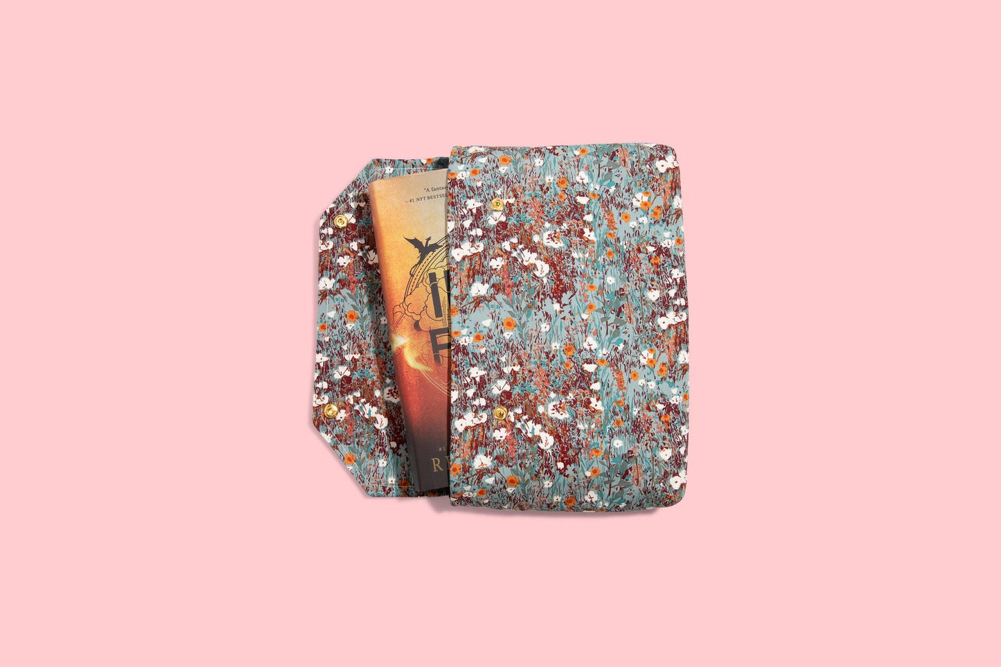 Envelope Book Sleeve with SNAP Closure Deluxe Book Sleeve Full Cover Protective Kindle Case Booktok Desert Rose Wildflower Southwest Fall