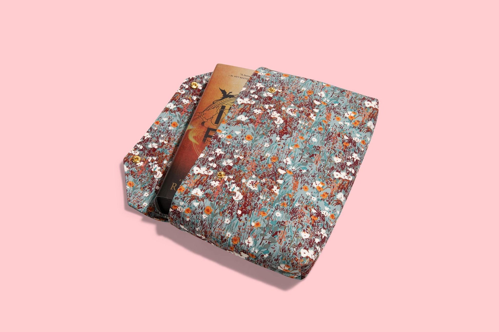 Envelope Book Sleeve with SNAP Closure Deluxe Book Sleeve Full Cover Protective Kindle Case Booktok Desert Rose Wildflower Southwest Fall