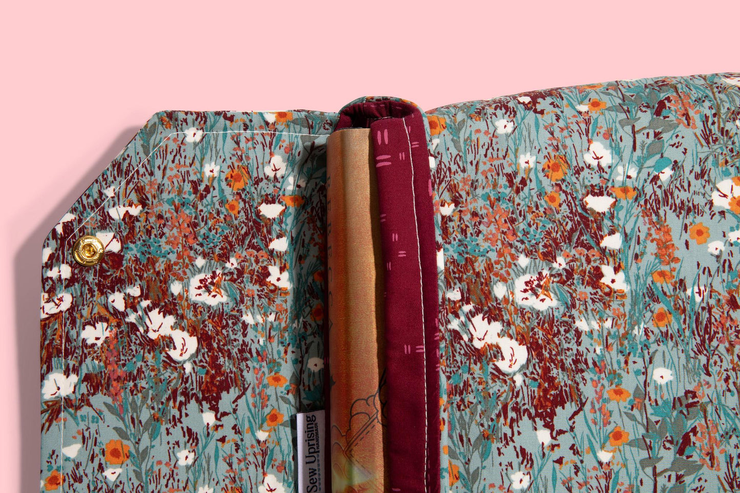 Envelope Book Sleeve with SNAP Closure Deluxe Book Sleeve Full Cover Protective Kindle Case Booktok Desert Rose Wildflower Southwest Fall